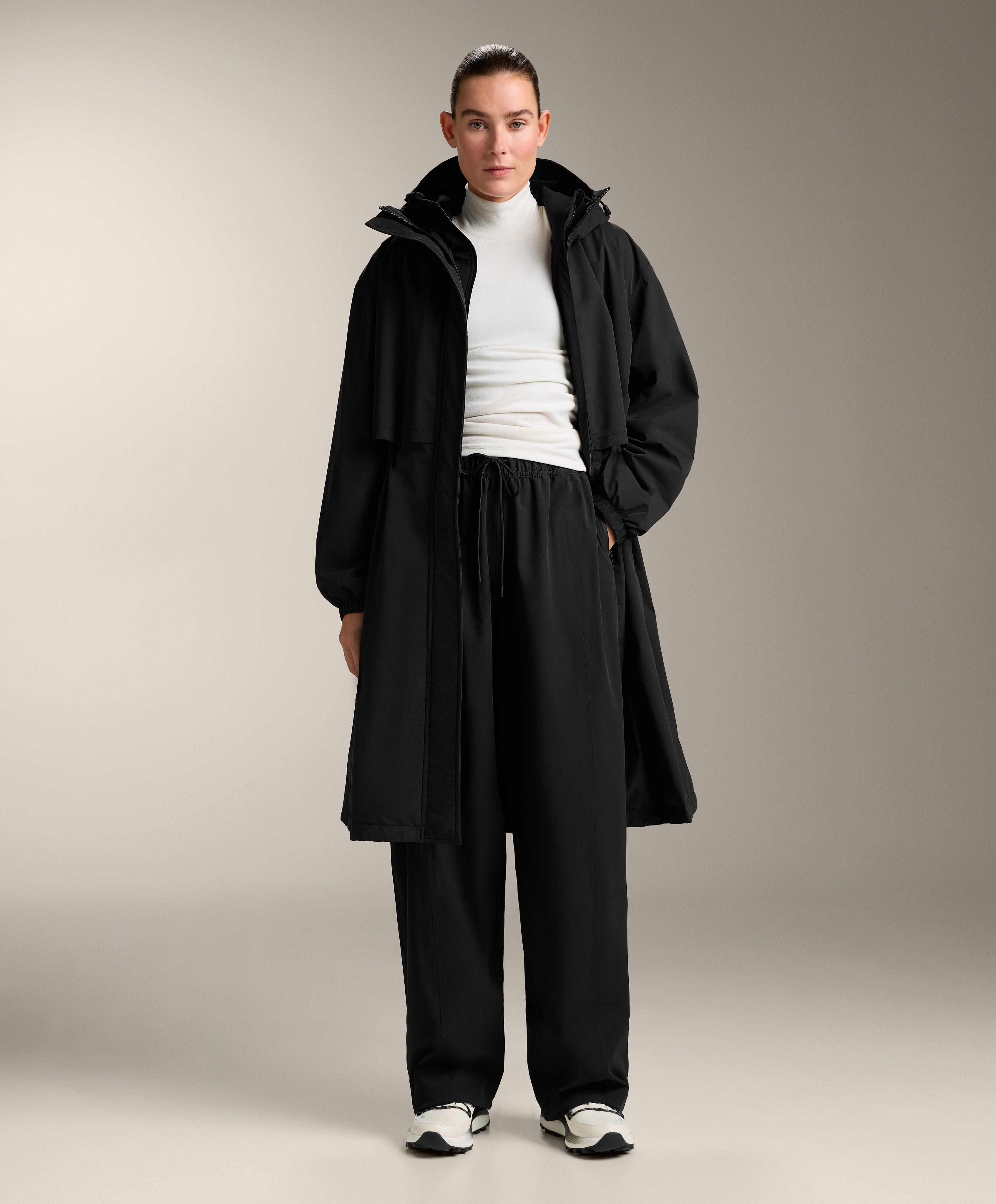 10k waterproof straight-leg trousers — BLACK