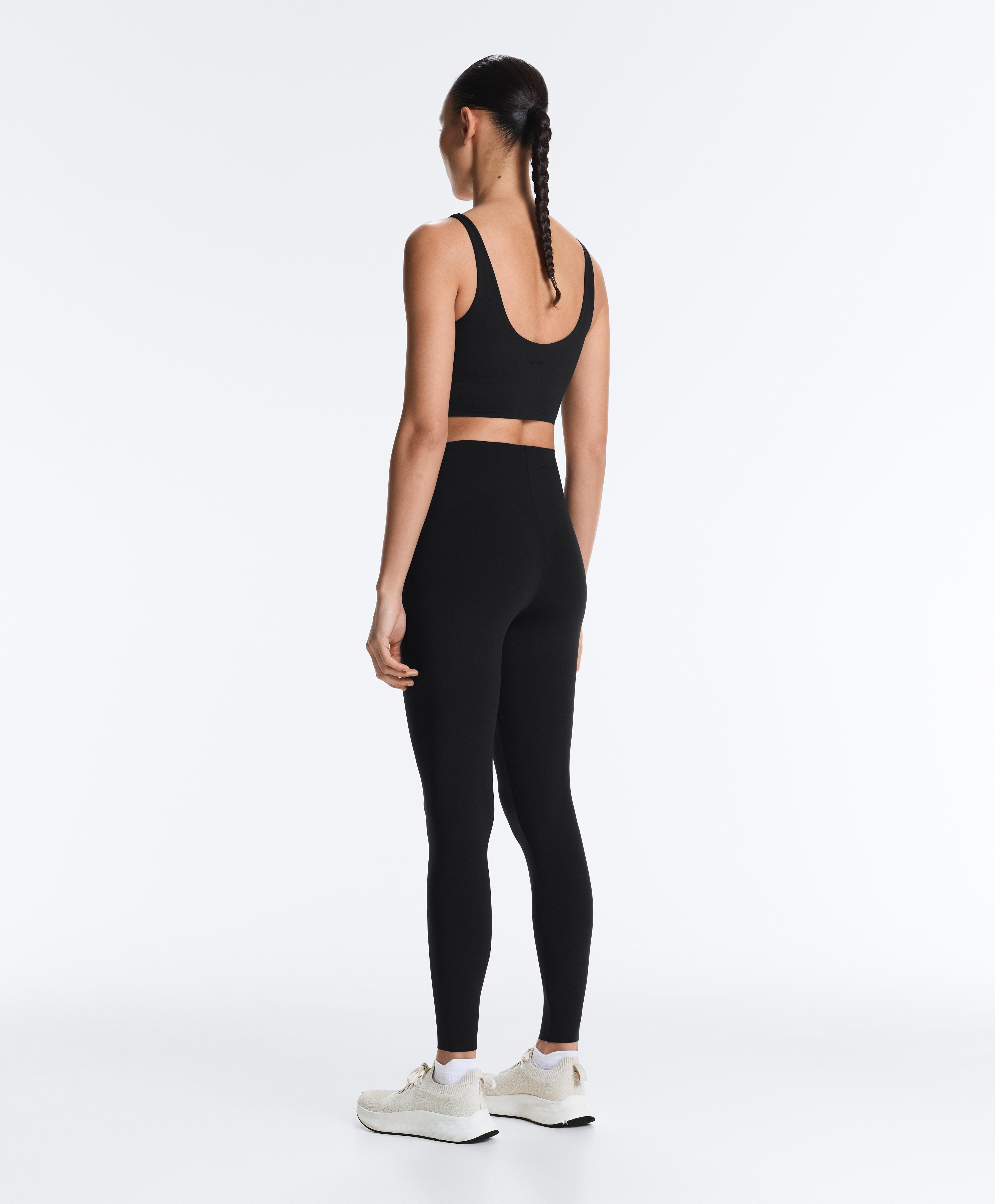 V-cut Light Touch 65cm high-rise ankle-length leggings — BLACK