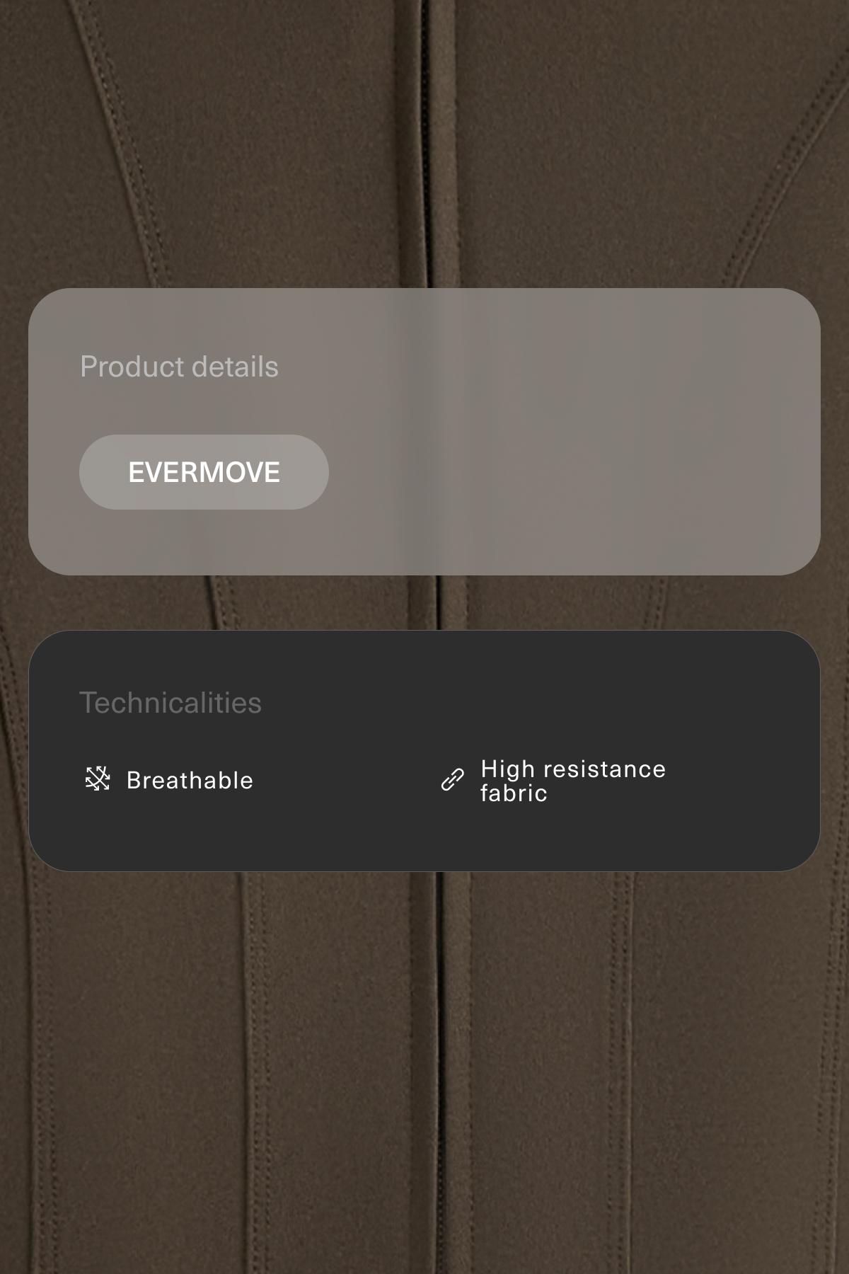 Evermove peplum technical jacket — BROWN