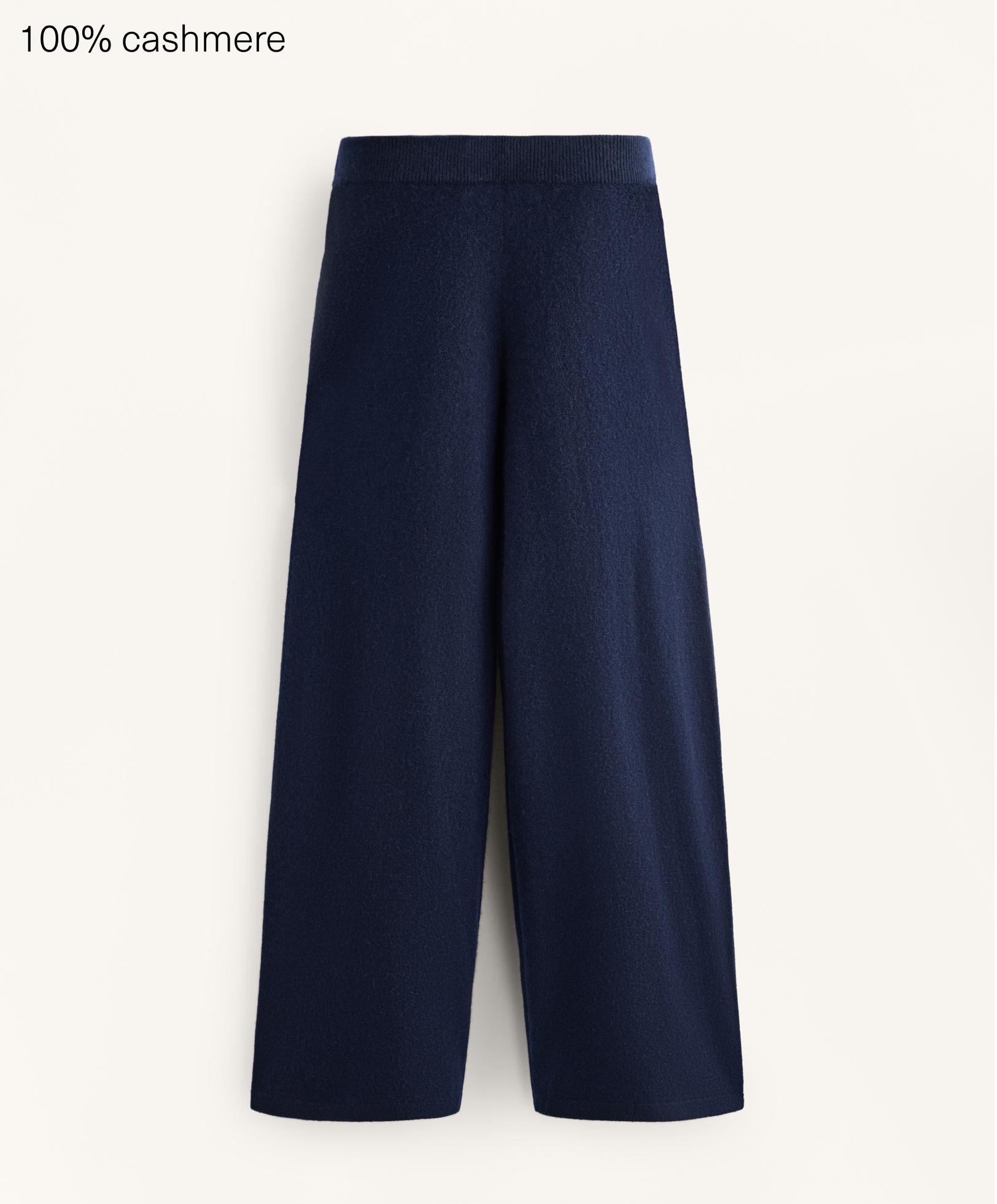 Lange, lige bukser i 100% cashmere