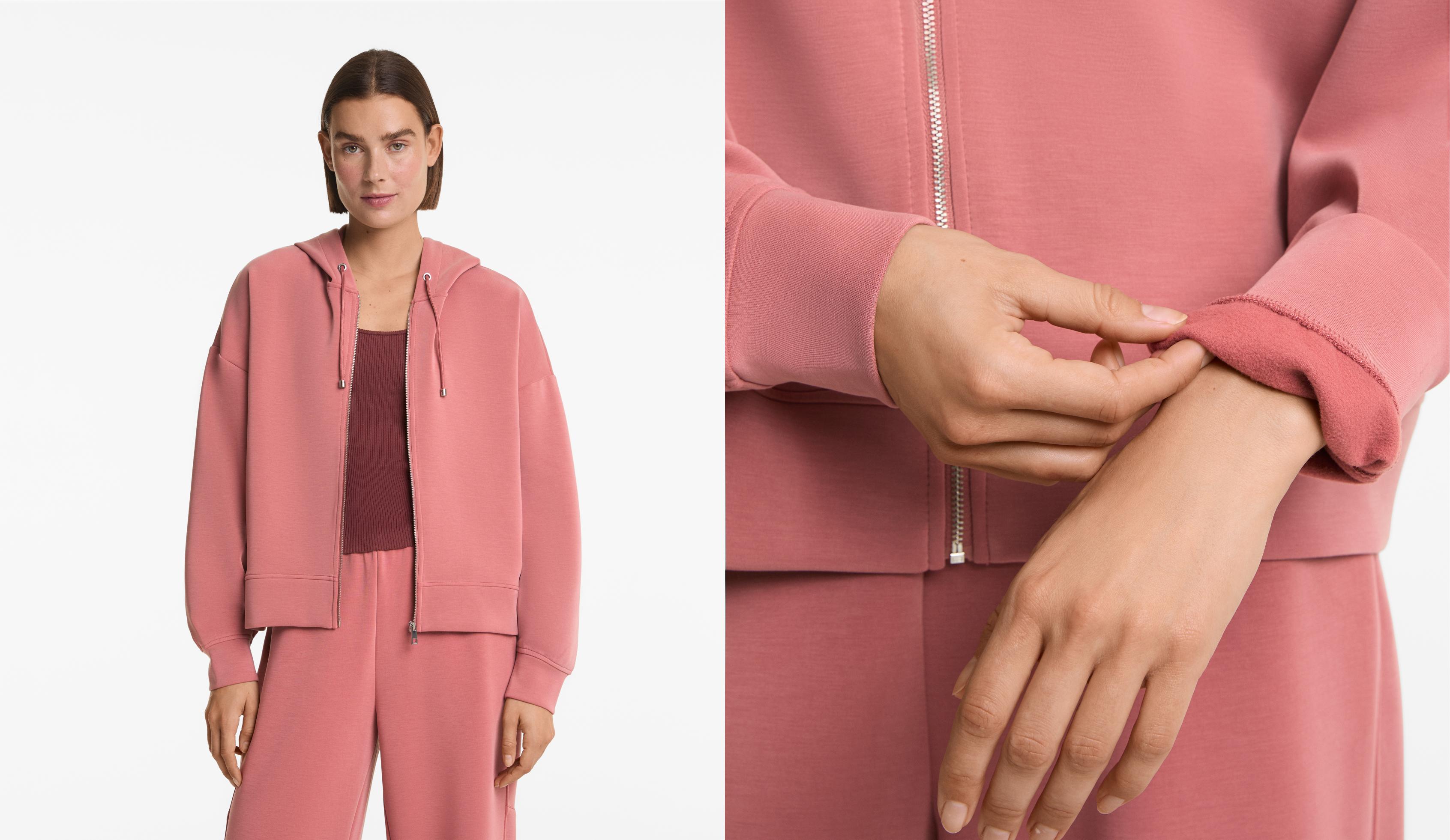 Brushed soft-touch jacket with modal