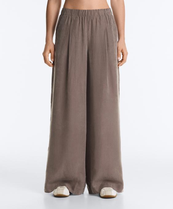 %100 liyosel wide leg pantolon