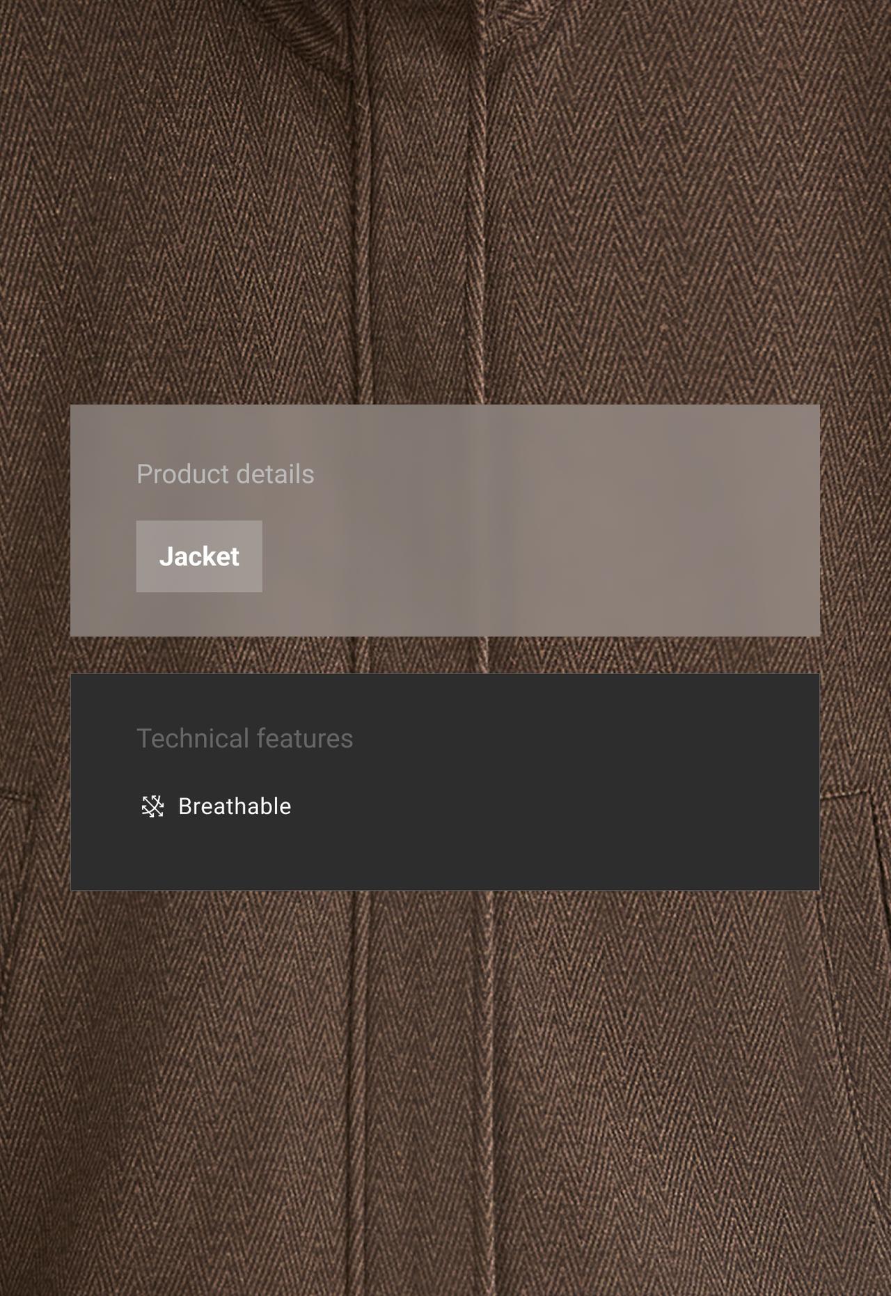 Herringbone zip jacket — BROWN