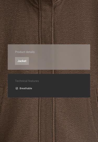 Herringbone zip jacket — BROWN 2