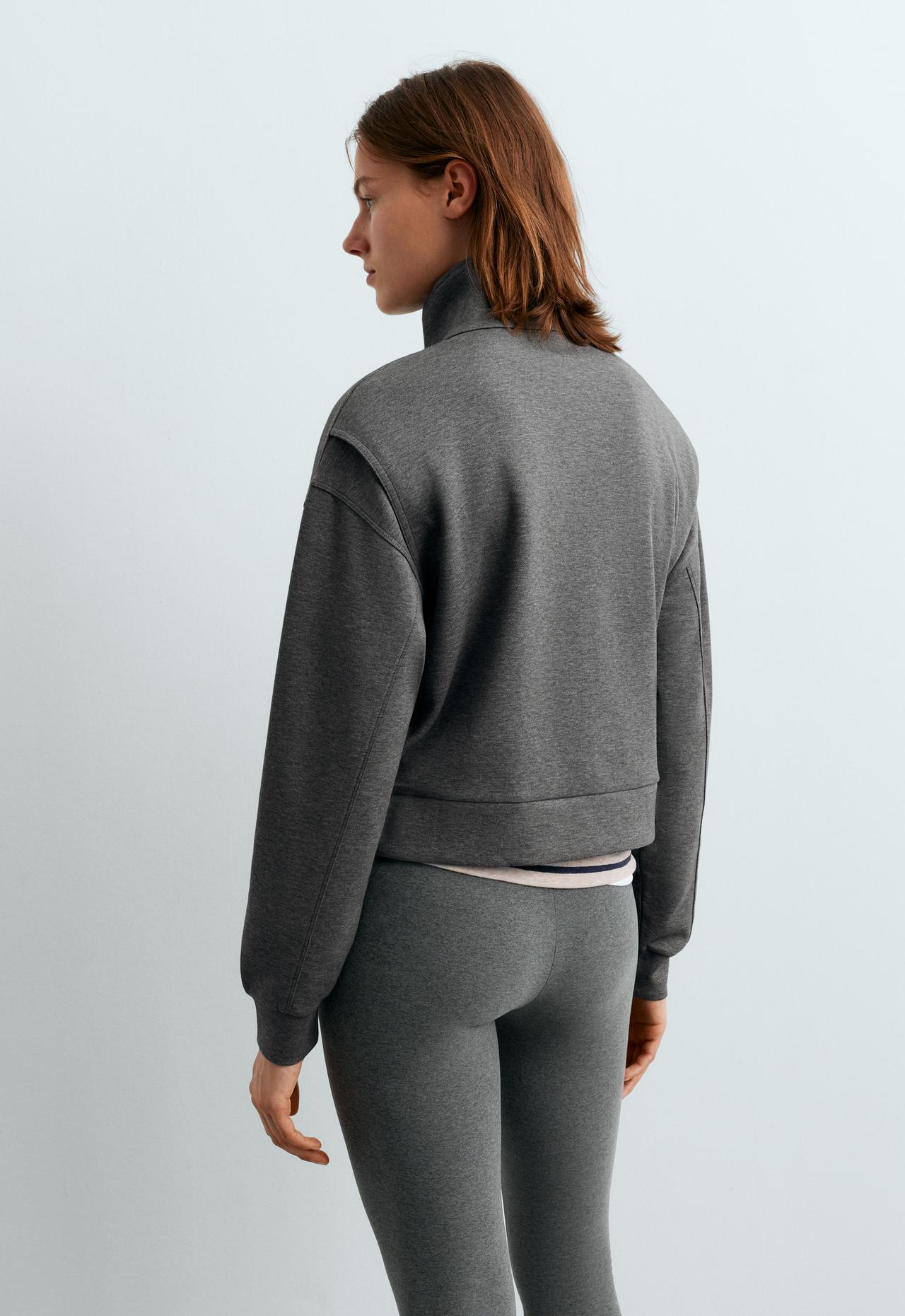 Bomber jacket with pockets in piqué cotton — GREY