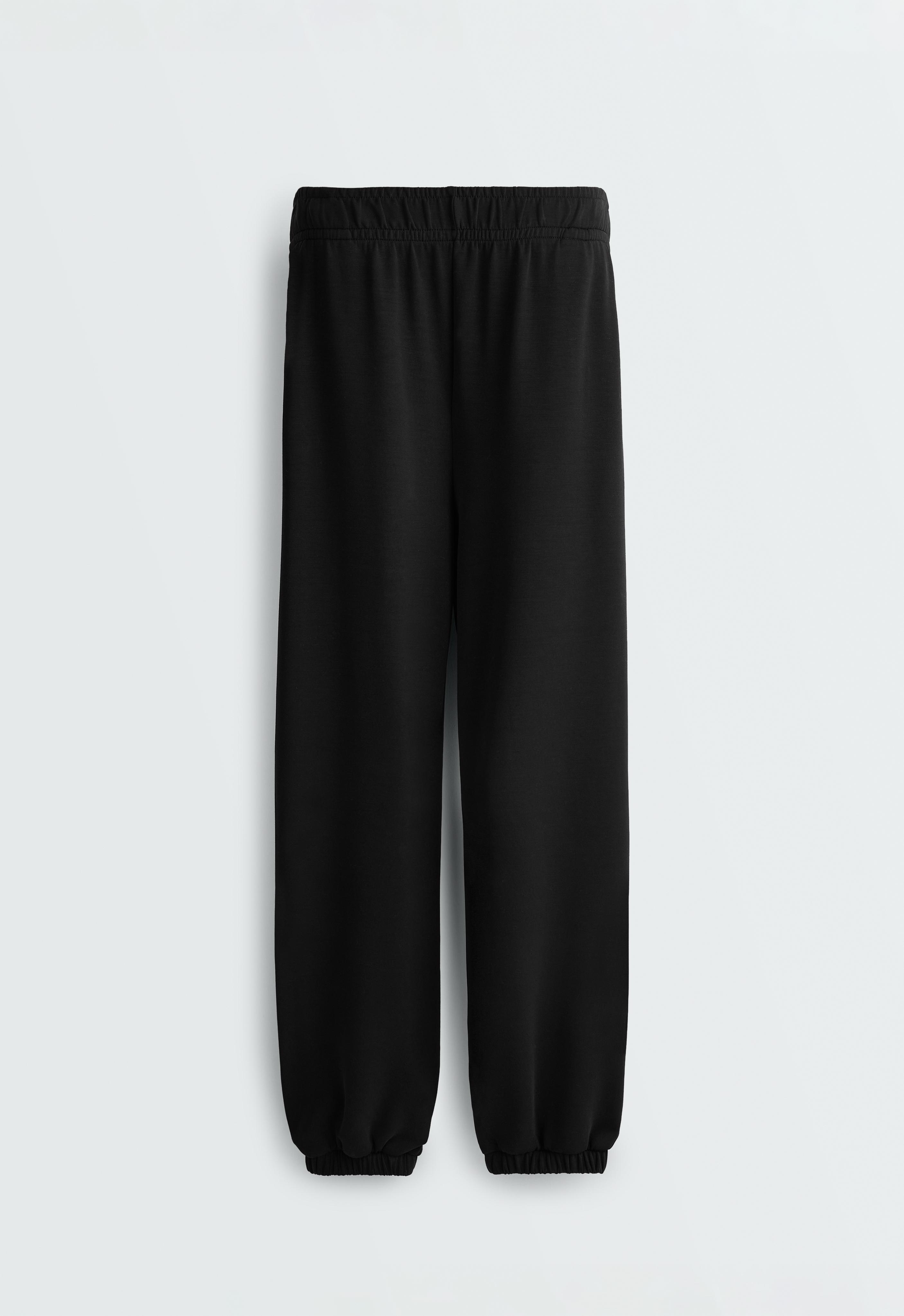 Soft-touch modal joggers — BLACK