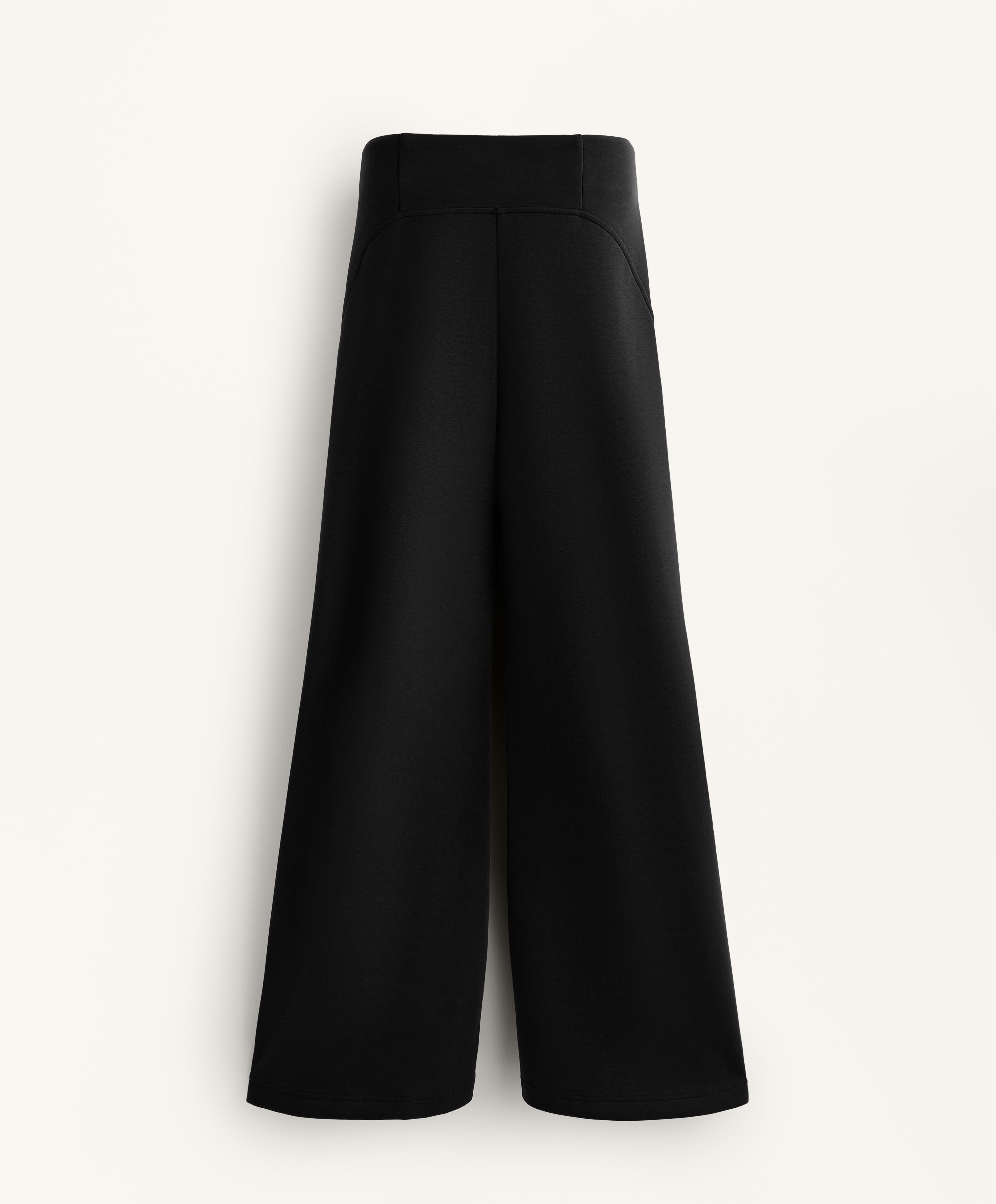 Super high-rise flare trousers with brushed modal — BLACK
