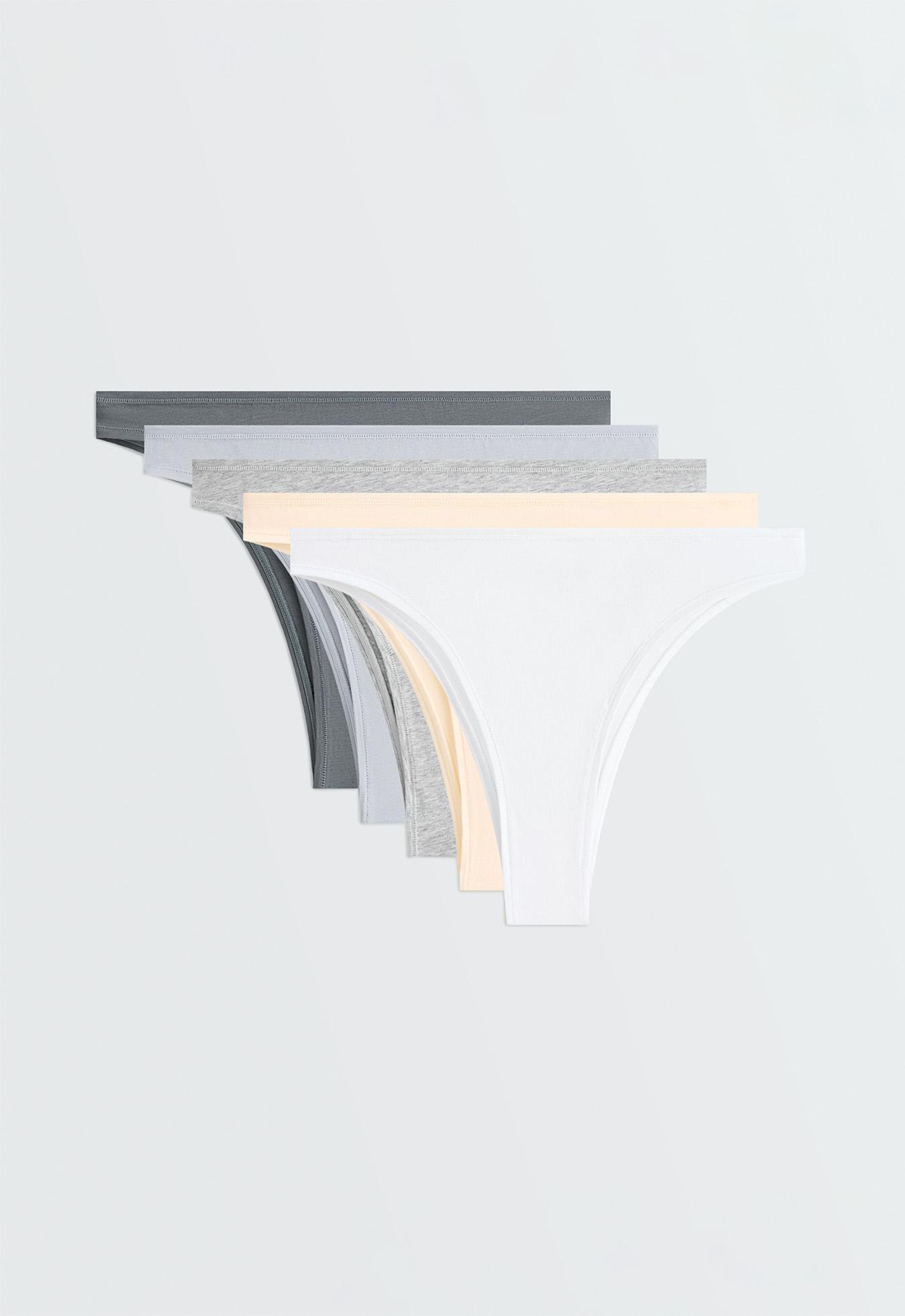 5 cotton blend Brazilian briefs — VANILLA