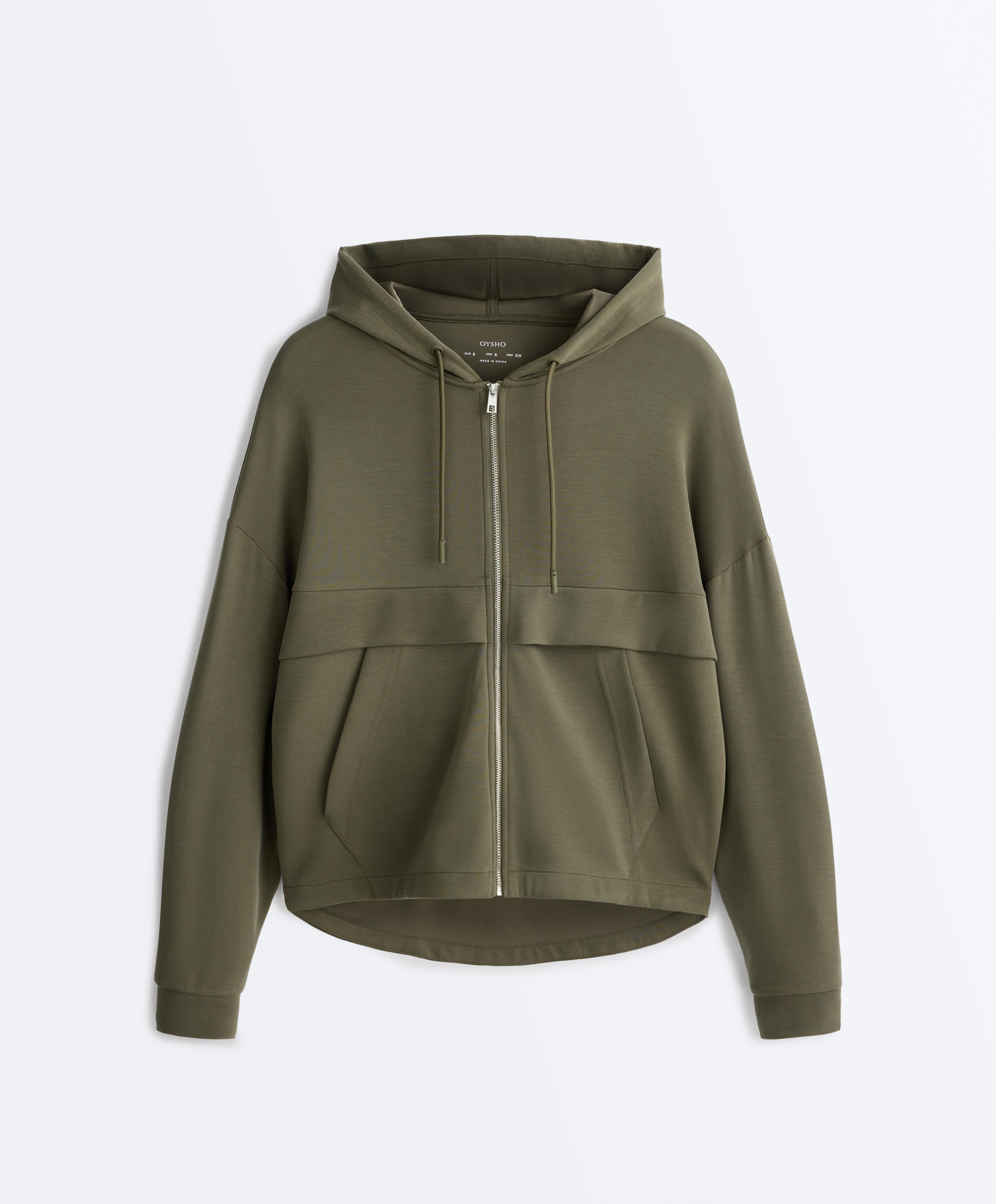 Soft-touch jacket with modal — KHAKI