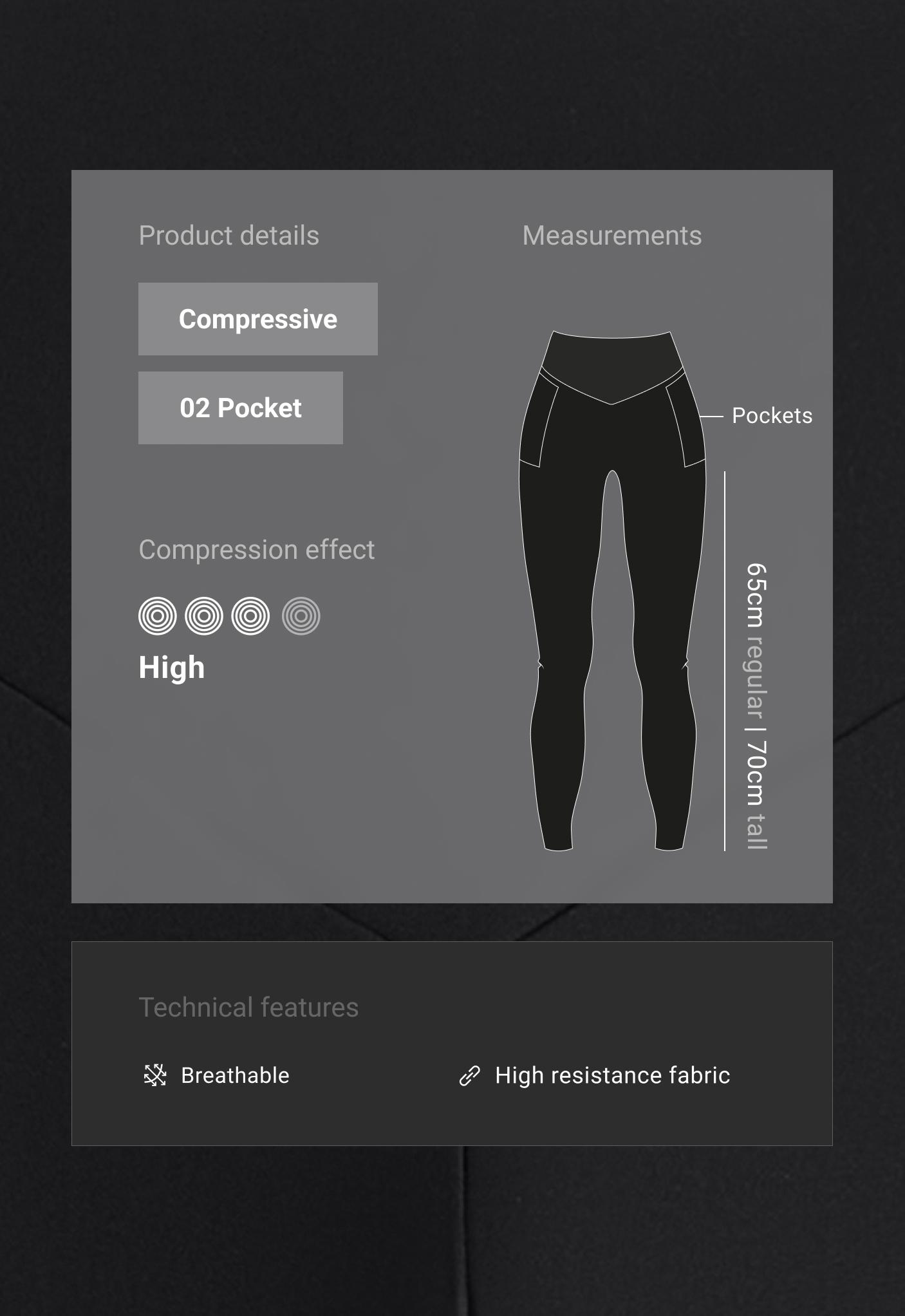 Compressive high-waisted pocket ankle-length leggings
