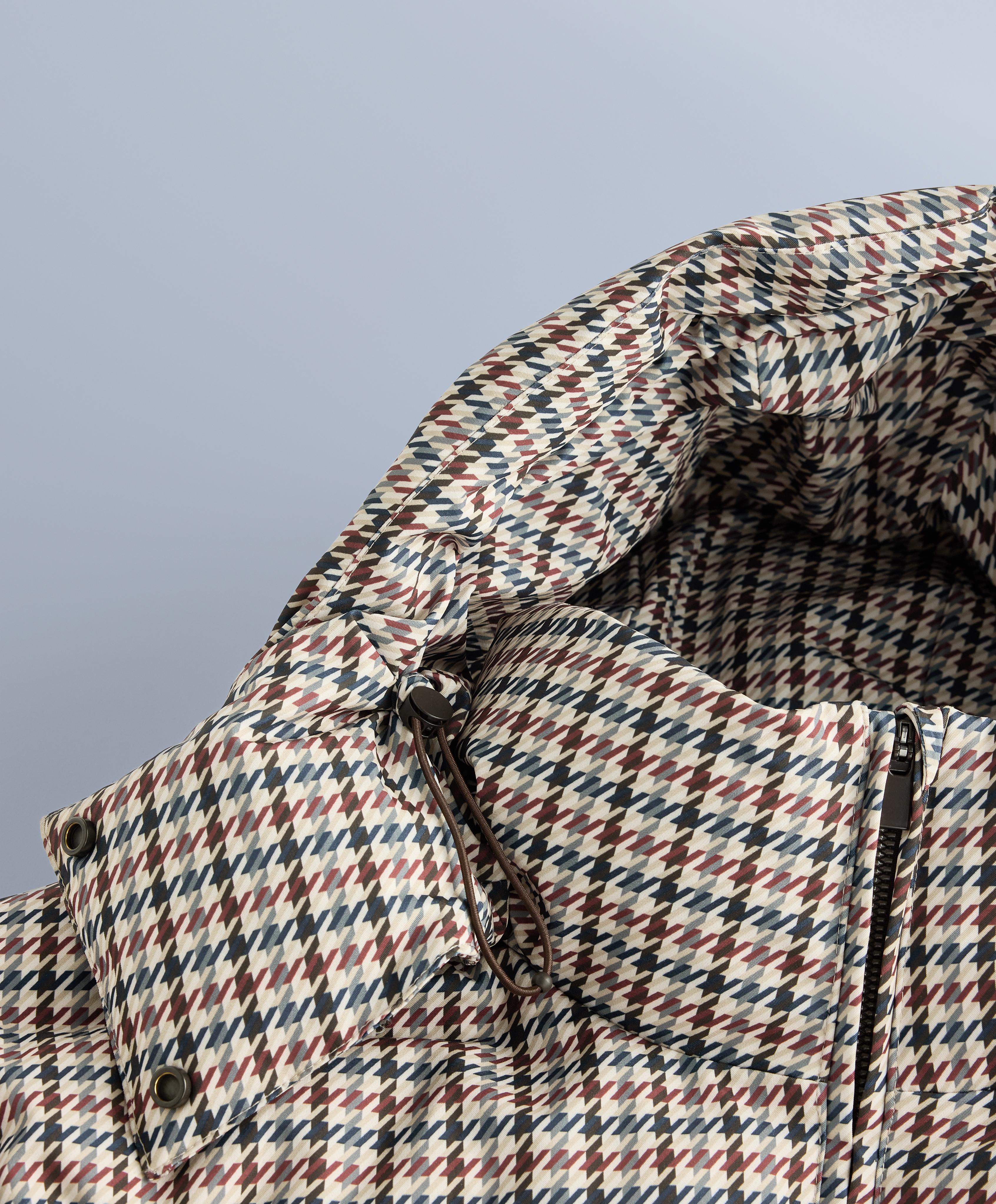Printed padded jacket 80% down and 20% feather MINARDI PIUME SKI 10k — PALE MINK