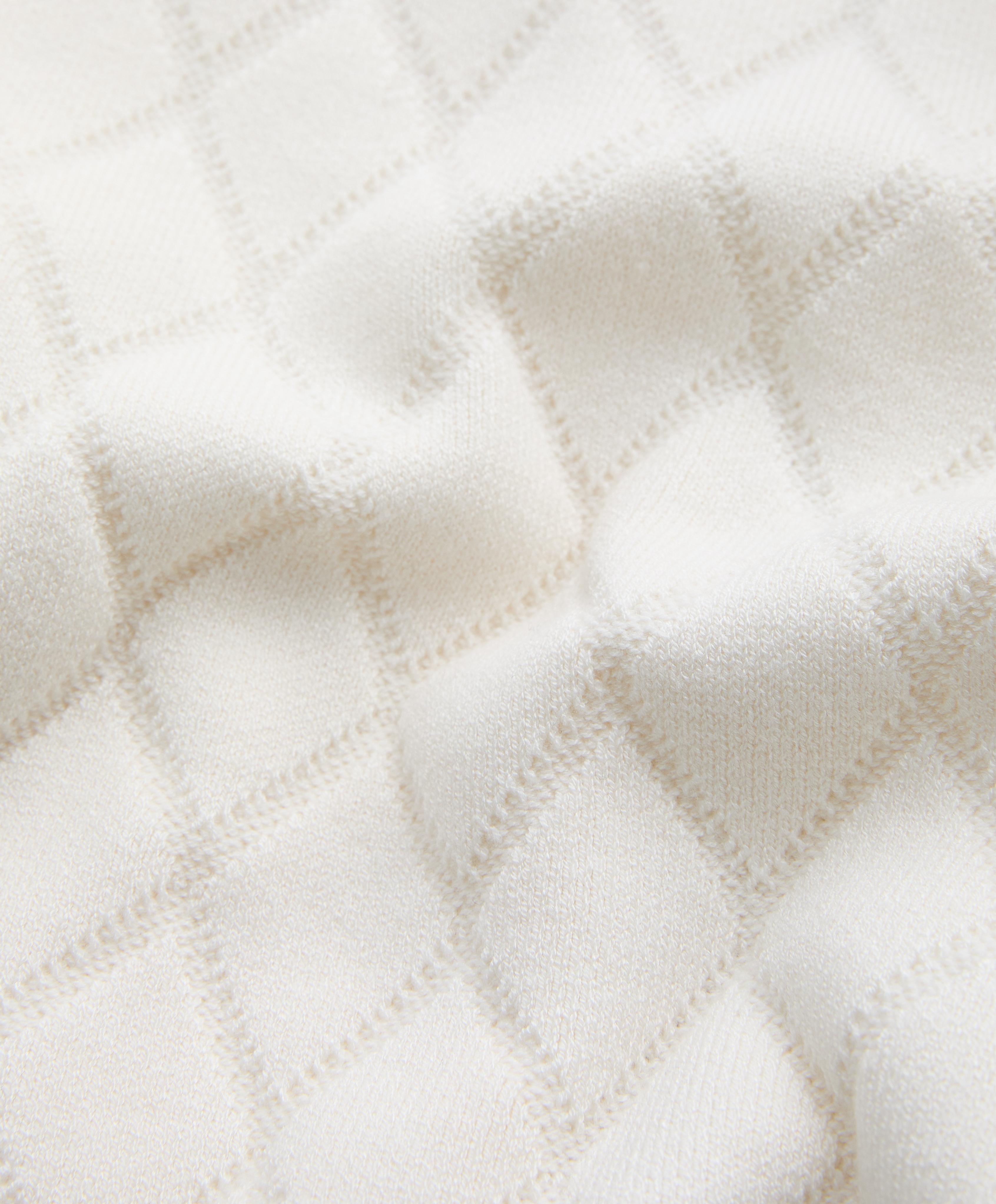 Argyle knit jacket — PALE ECRU