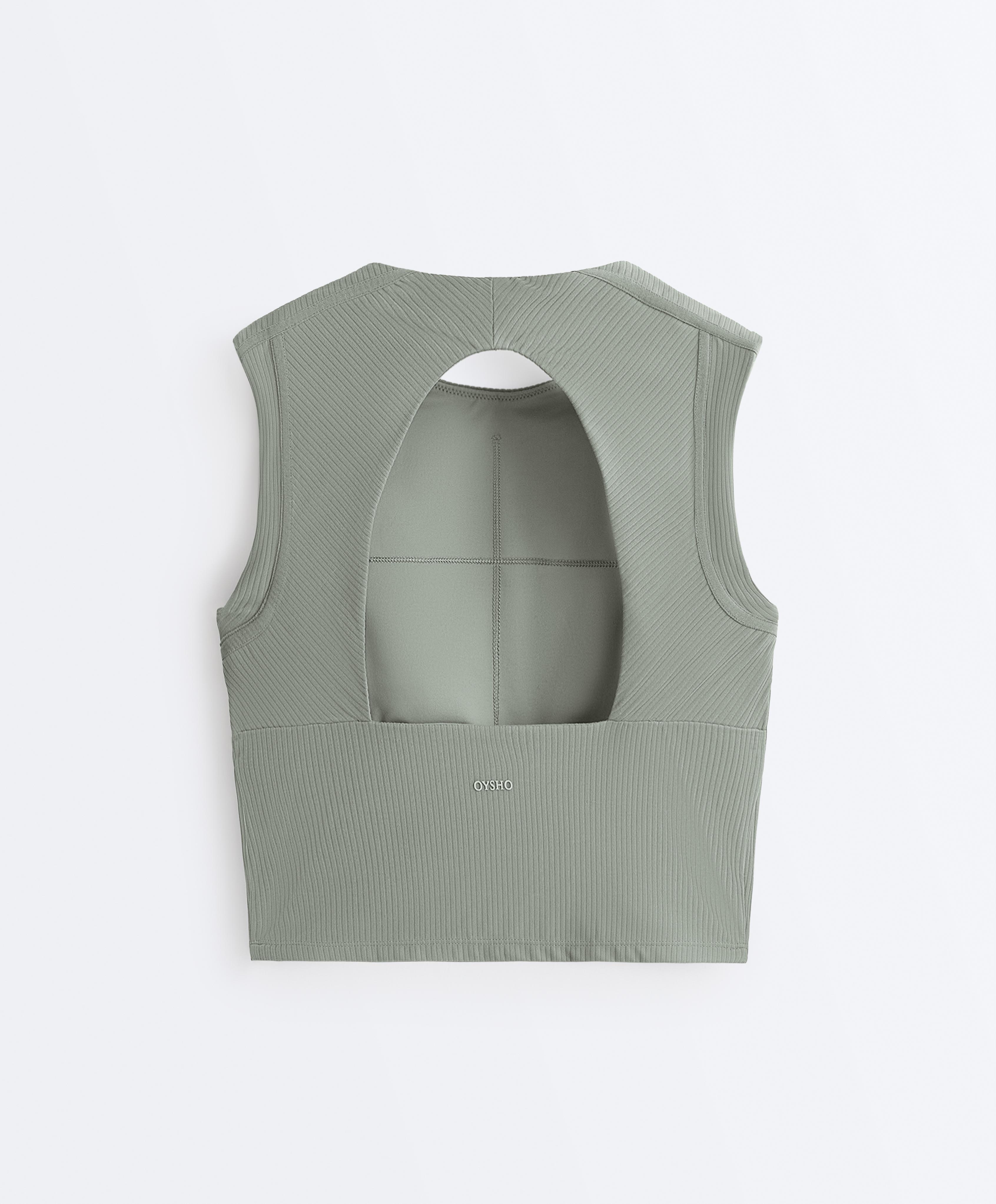 Sleeveless Rib Comfortlux Tank Top — KHAKI-GREY