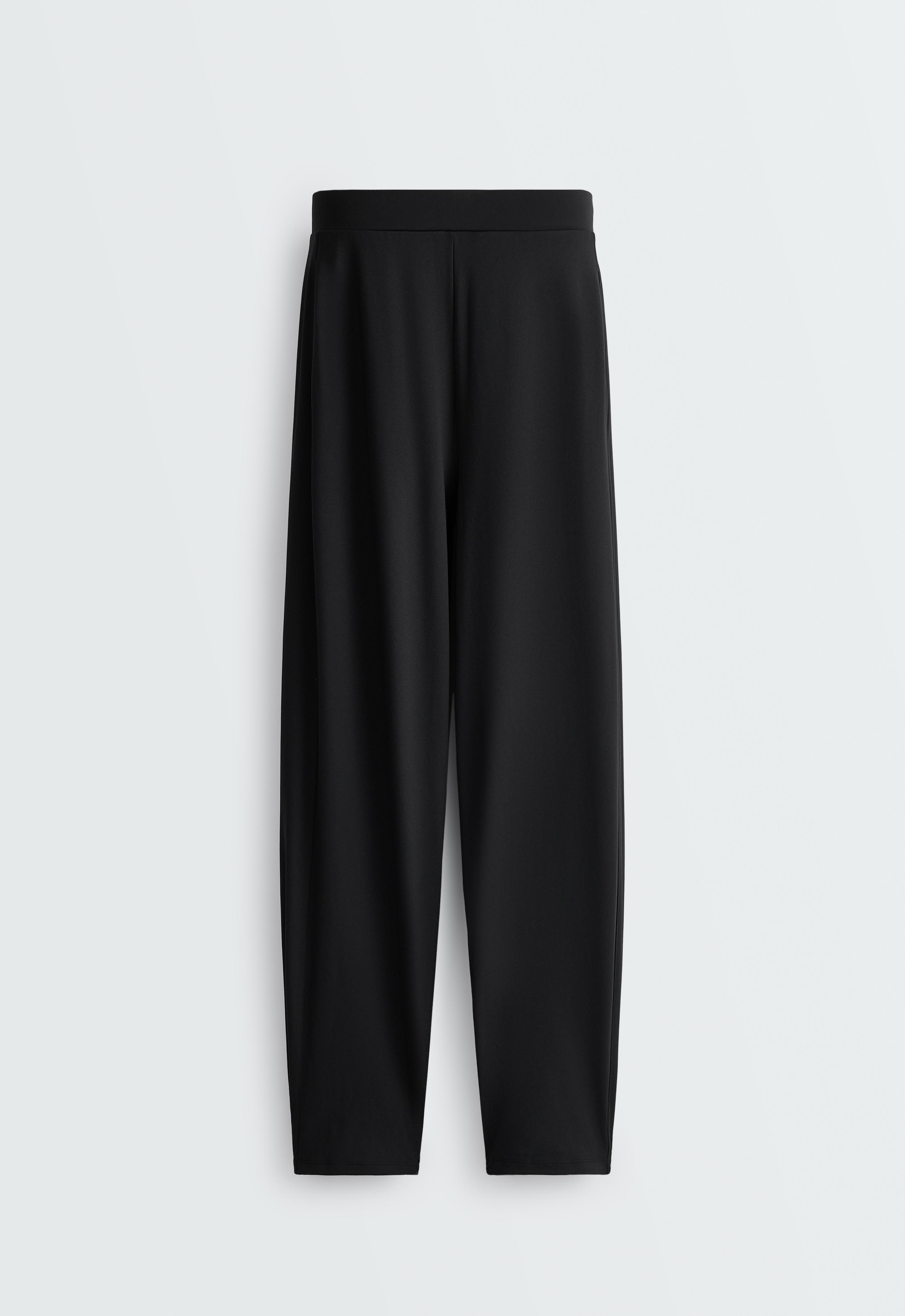 Mid-rise Comfortlux balloon trousers — BLACK
