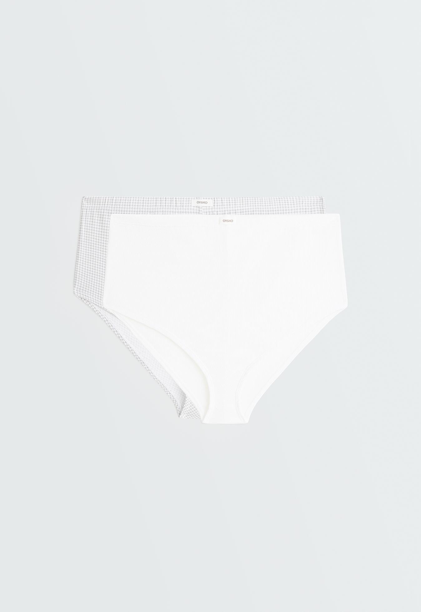 2 cotton blend logo shorties — PALE GREY