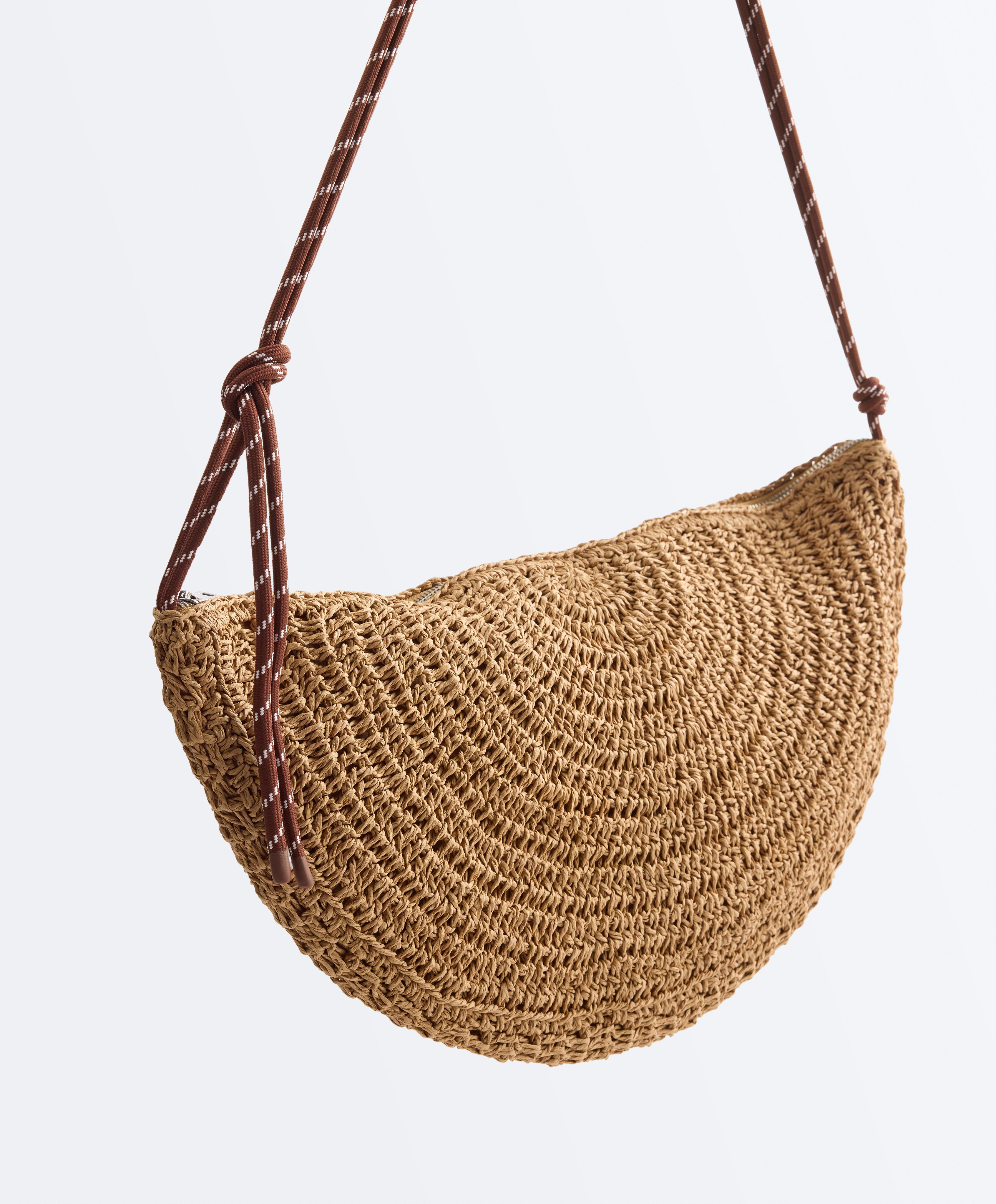 Large raffia-effect bag — NATURAL