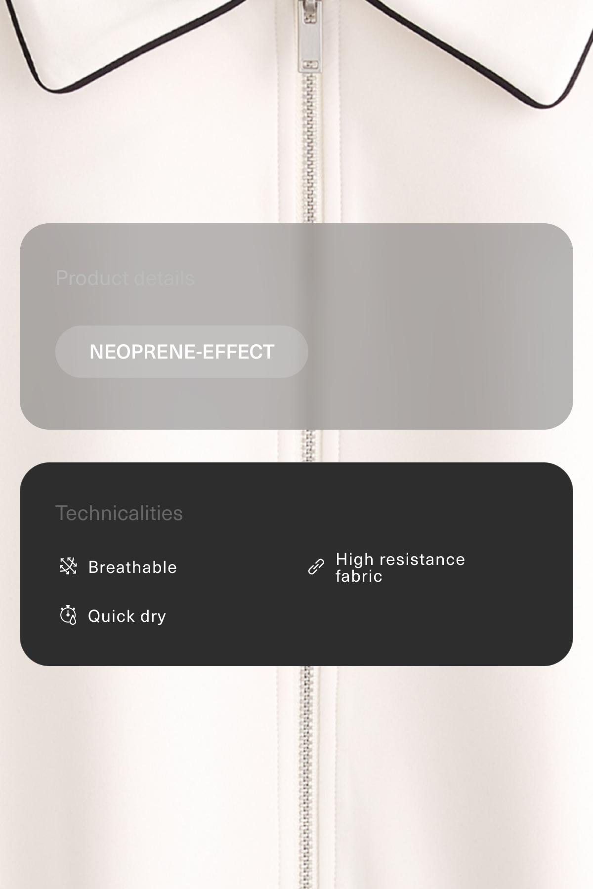 Neoprene-effect piping jacket — PALE ECRU
