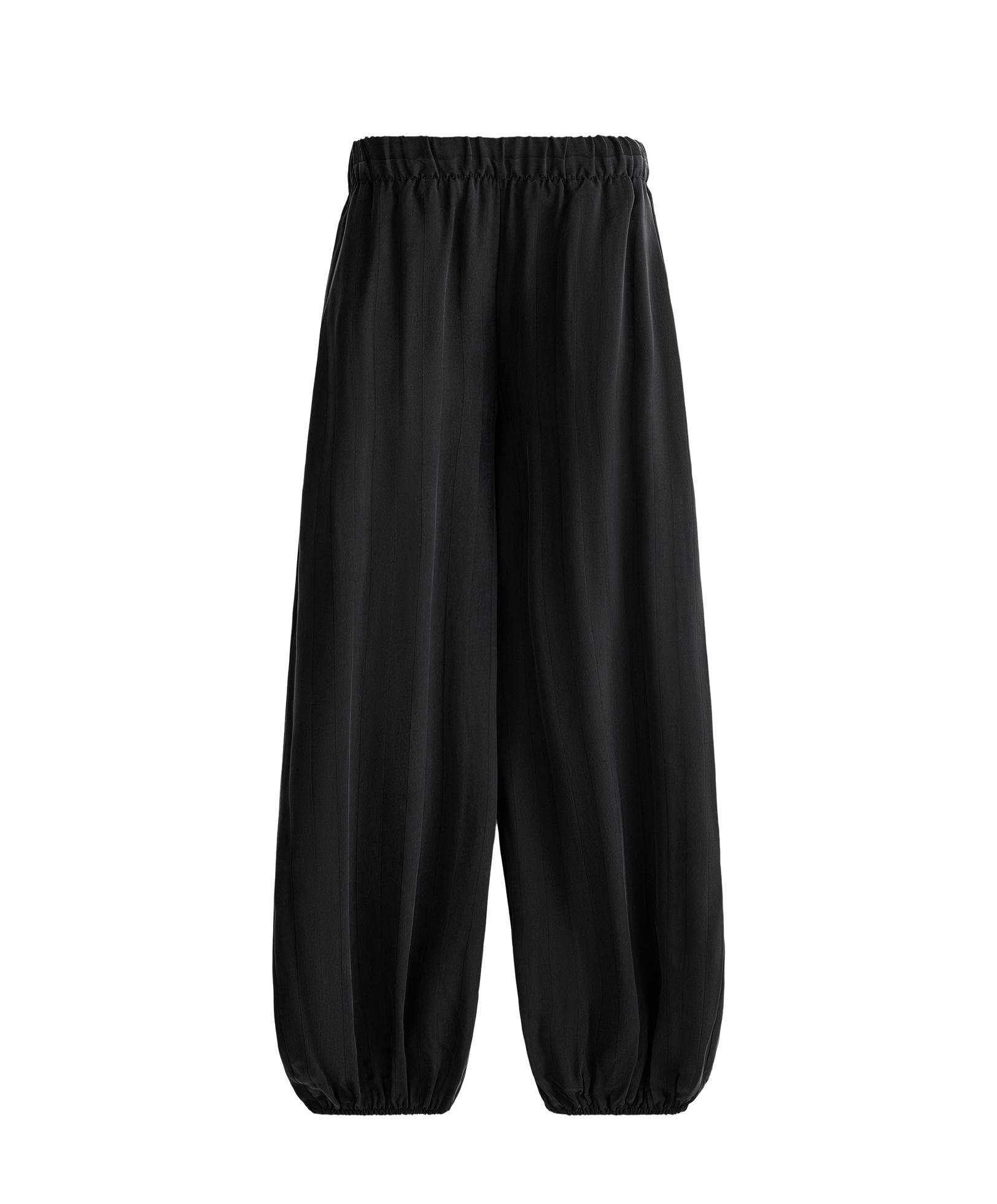 100% Cupro bloomer trousers — BLACK