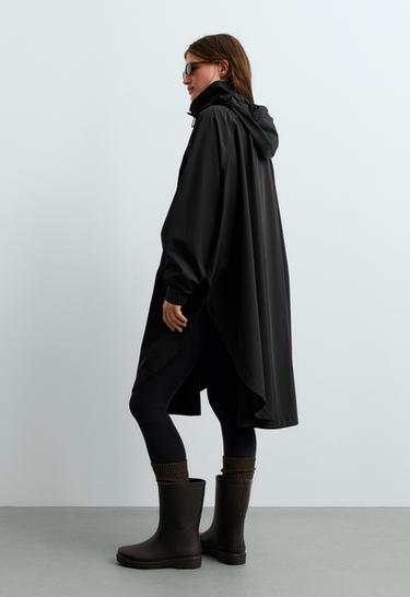 Extra lightweight 10k waterproof long cape — BLACK 5