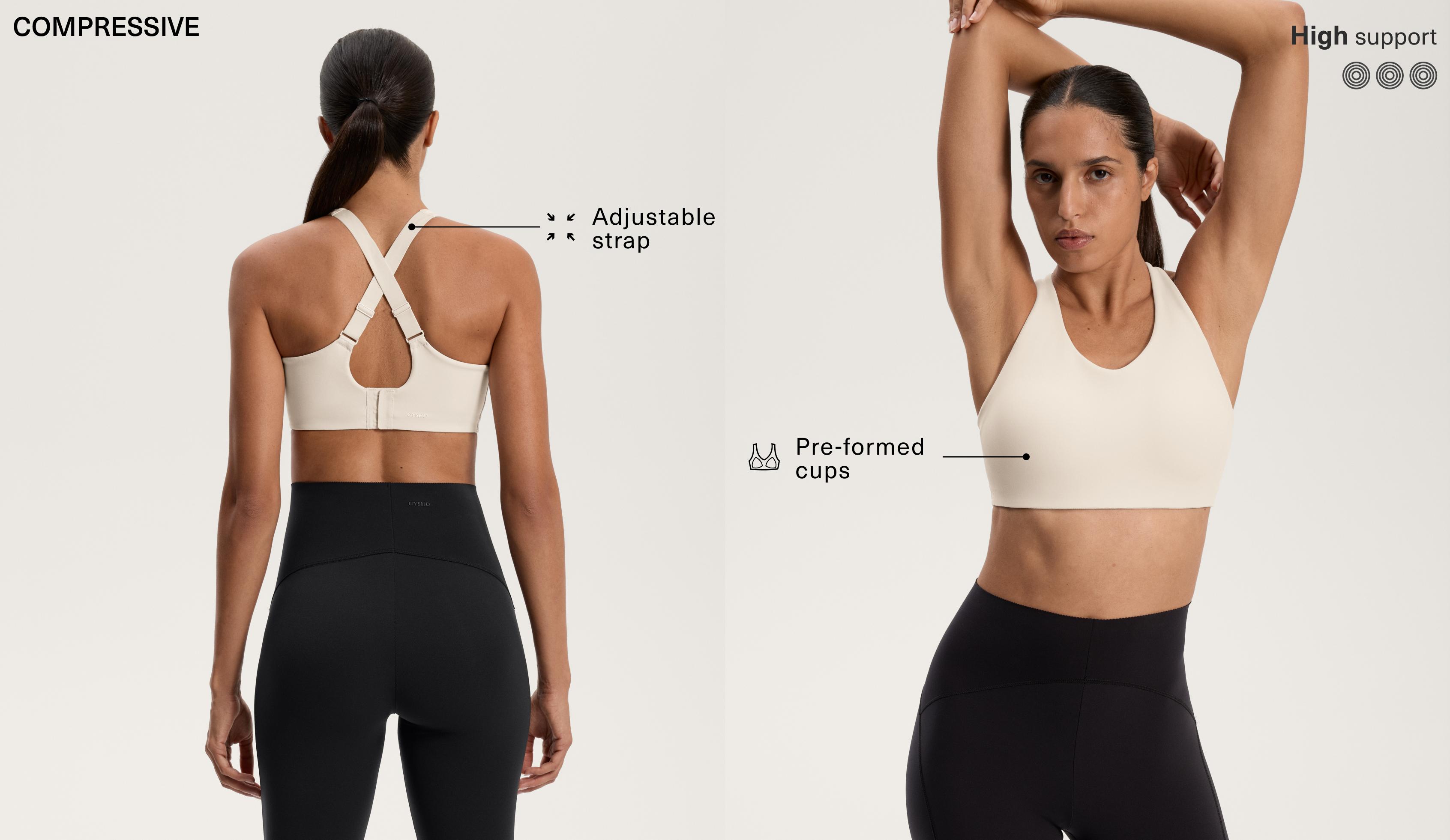 Compressive Sport-BH mit gekreuztem Rücken und starkem Halt Compressive Sport-BH mit gekreuztem Rücken und starkem Halt