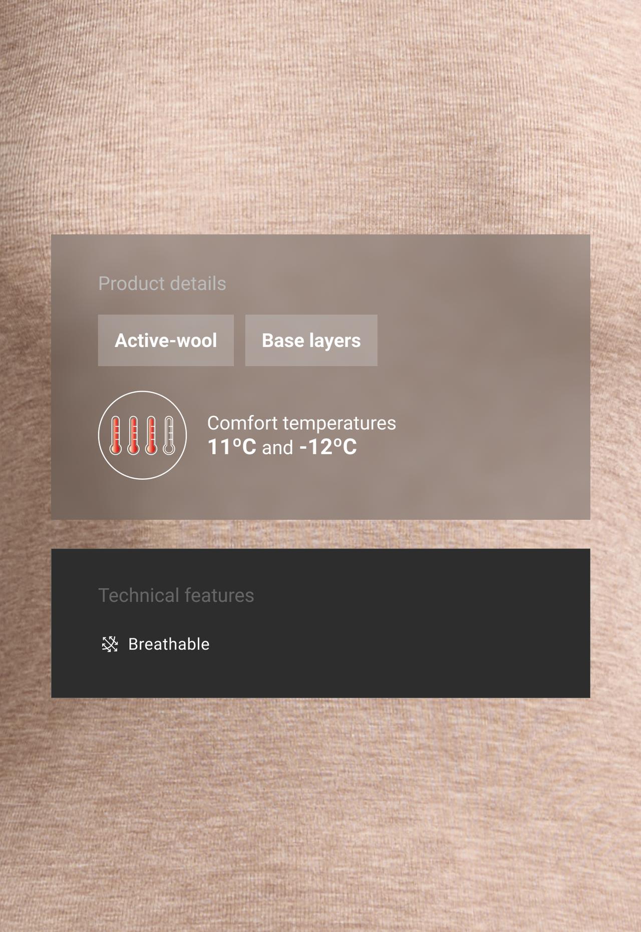 T-shirt base layer rib — MINK MELANGE