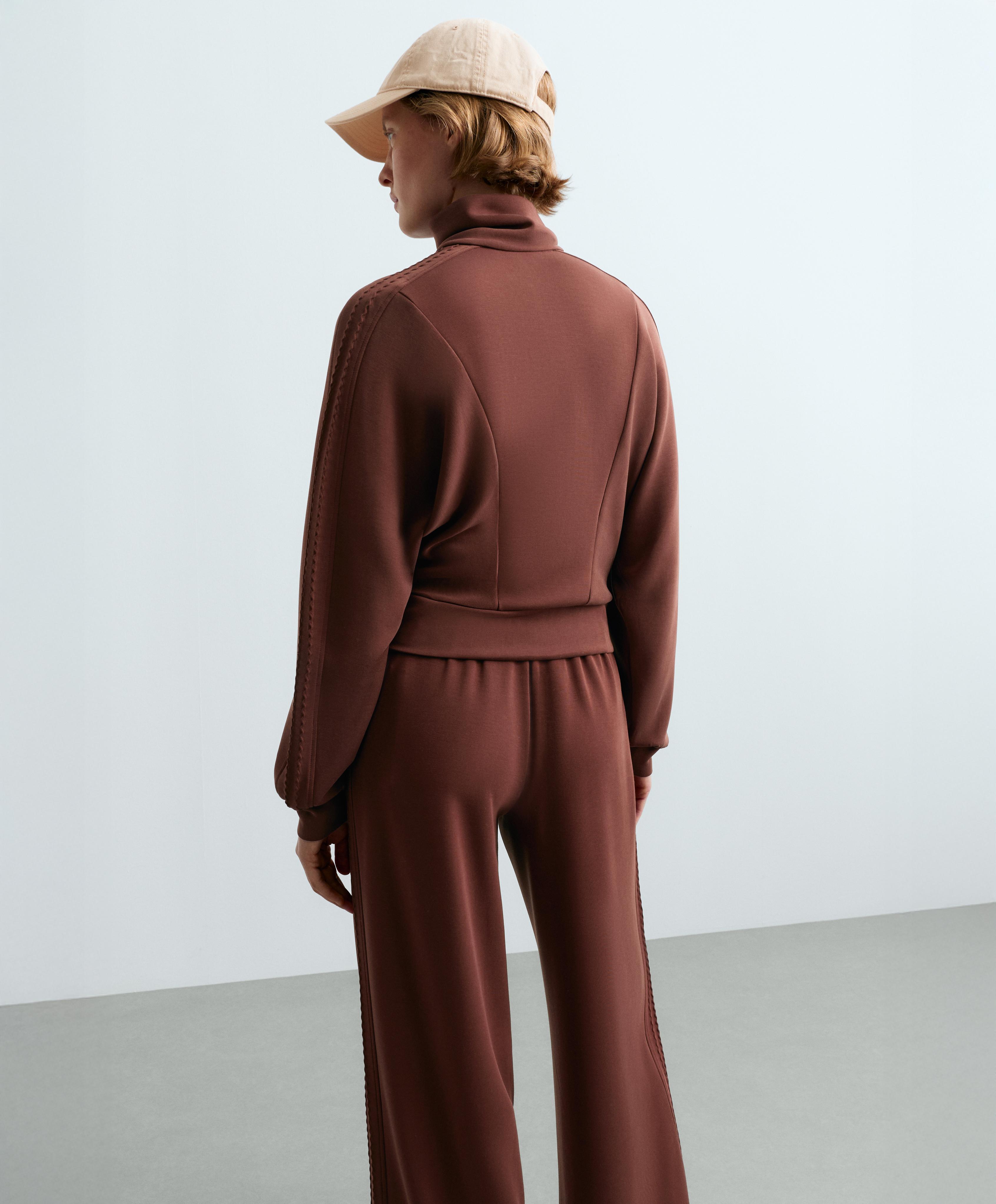 Soft-touch modal bomber jacket — TERRACOTTA