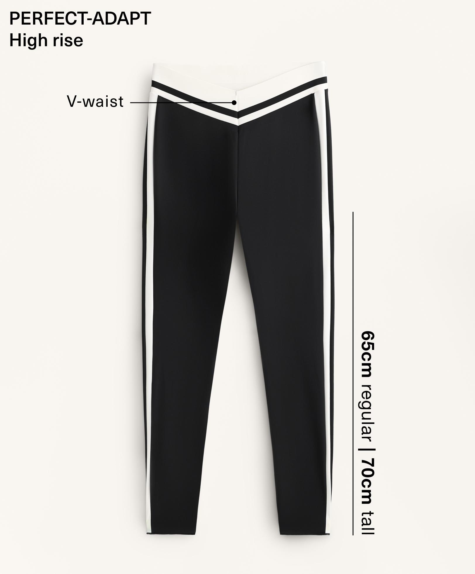 Perfect-adapt high rise ankle-length leggings with side line