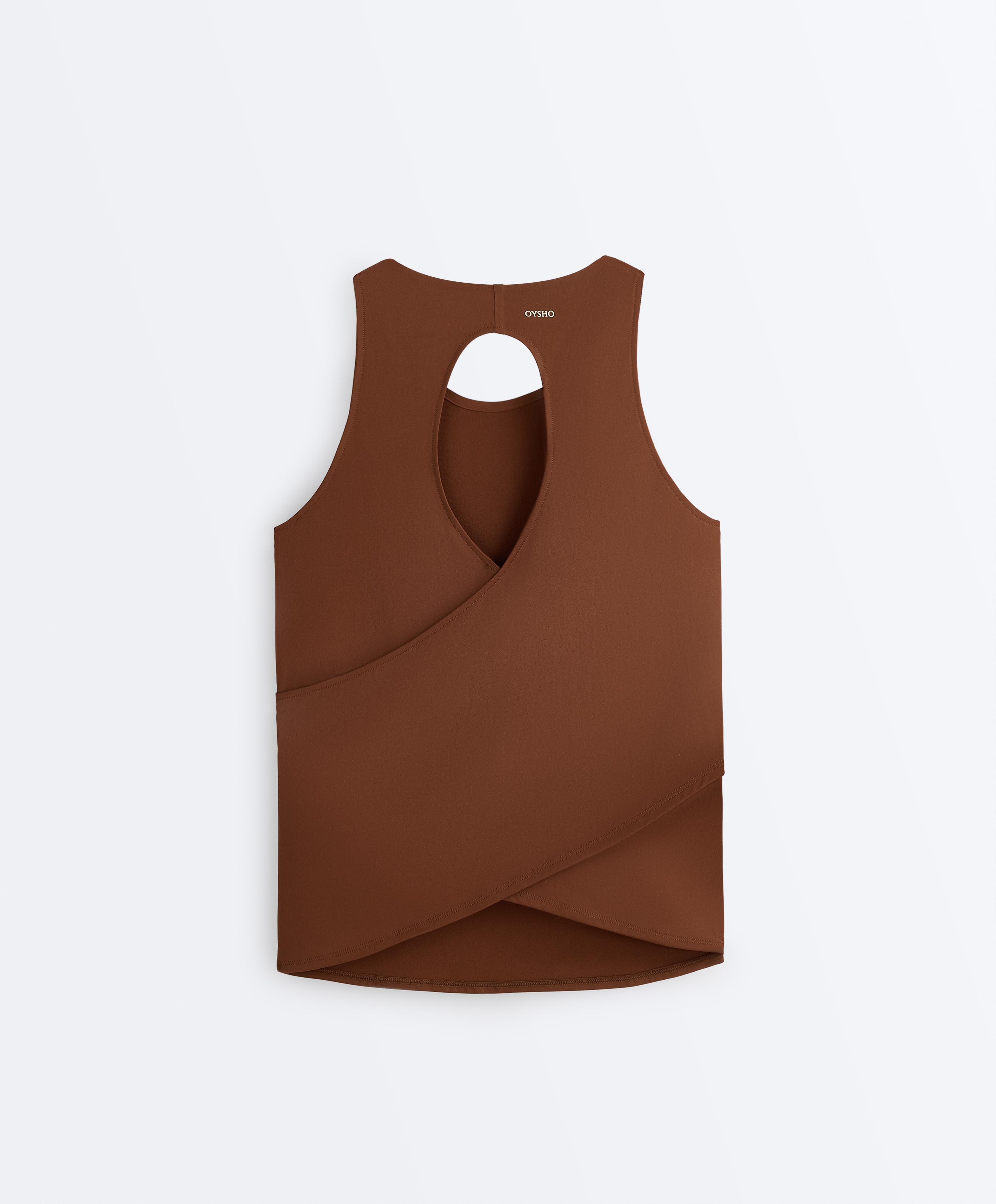 Comfortlux cross-back T-shirt — COFFEE