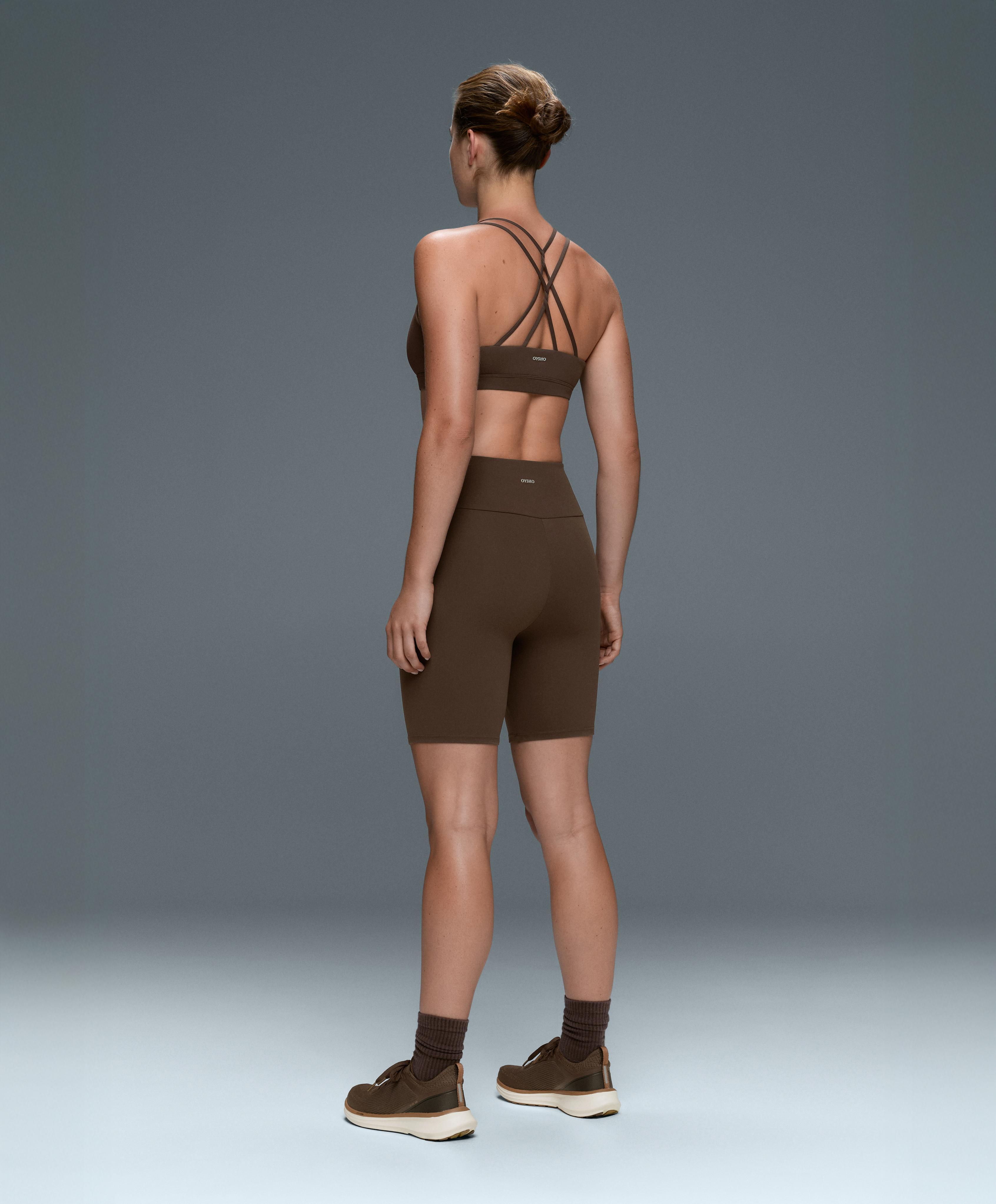 Comfortlux high-rise 20cm biker leggings — DARK BROWN