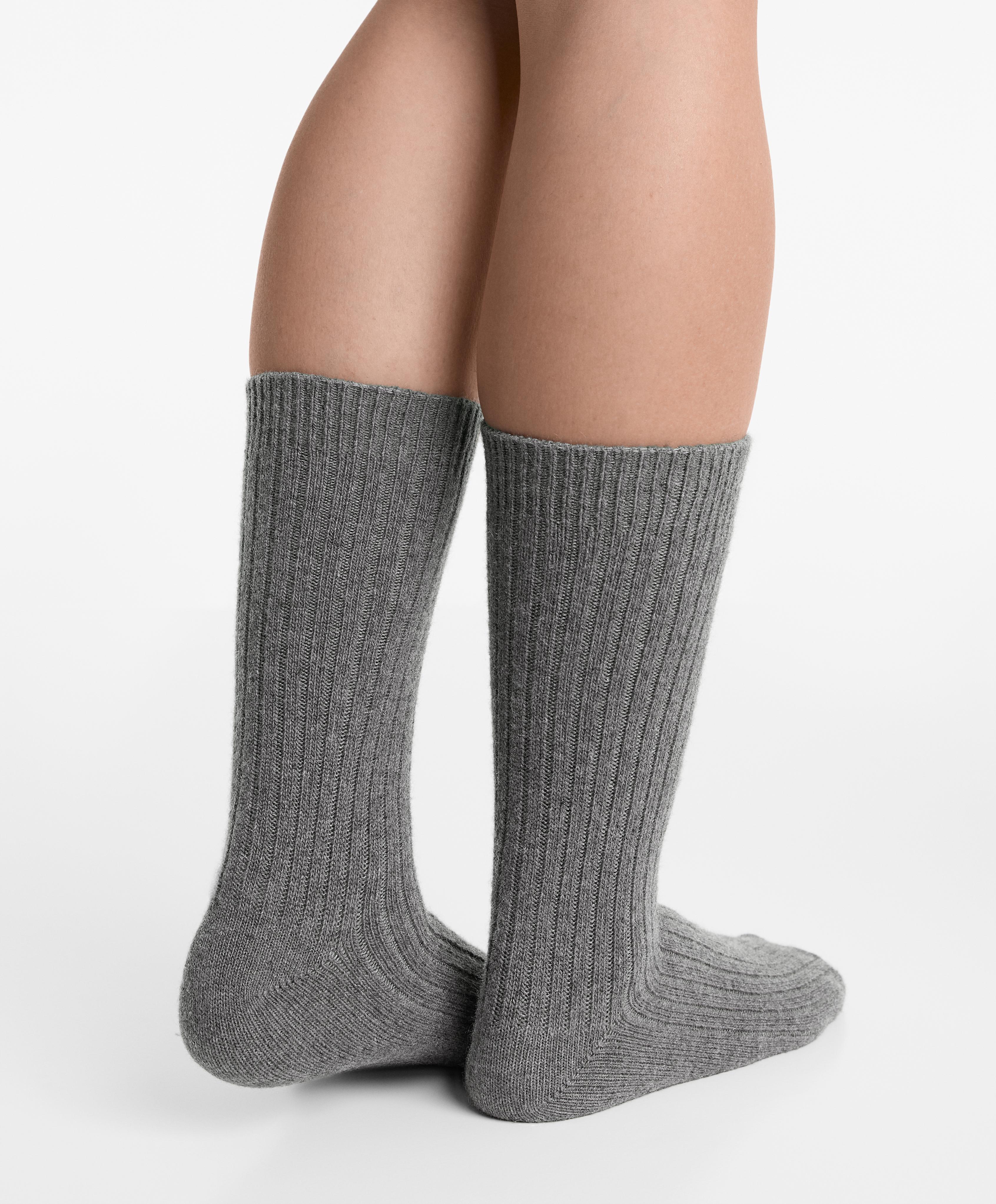 Classic socks 15% cashmere 10% wool — DARK-GREY MELANGE