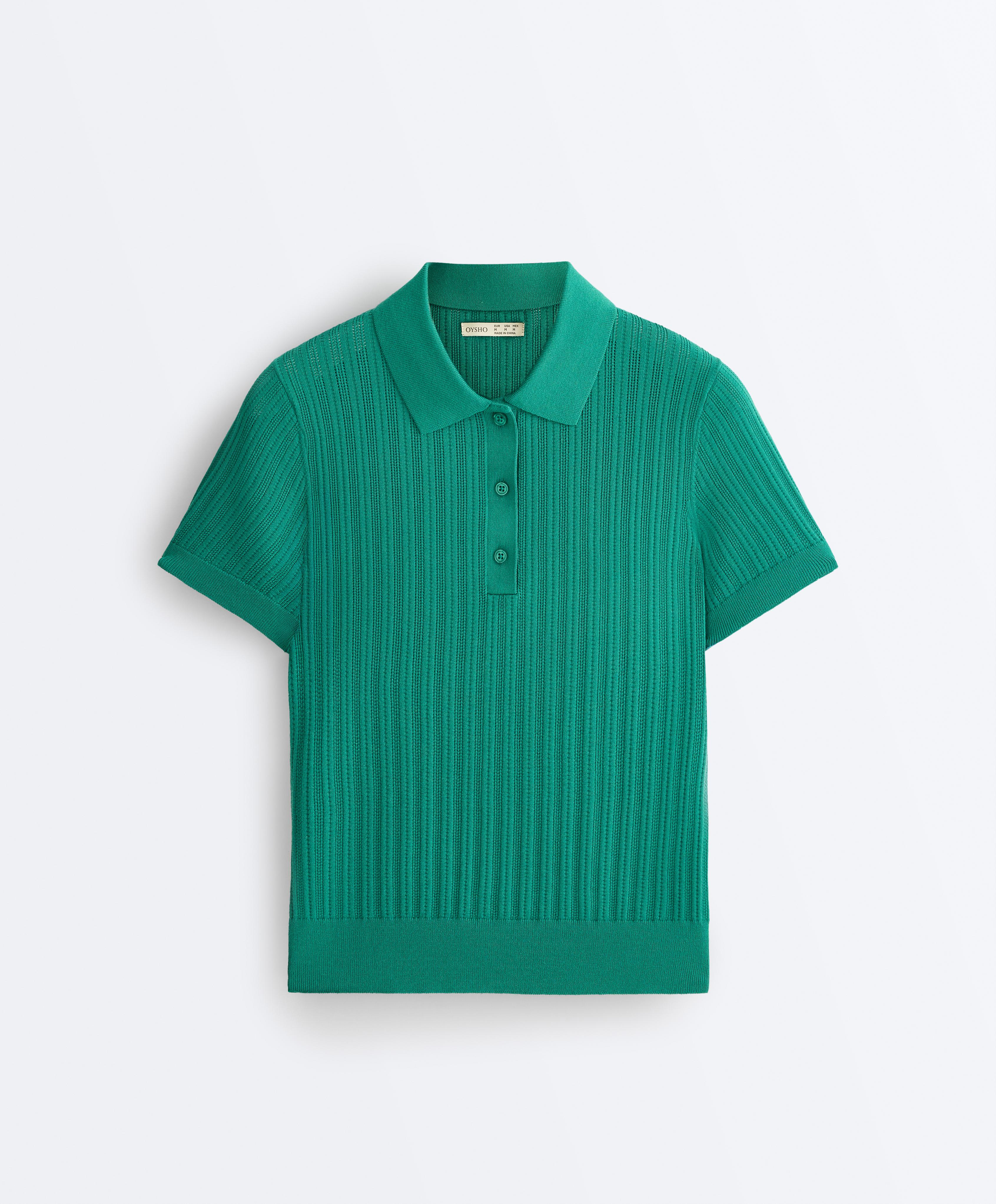 Polo manches courtes en maille ajourée Polo manches courtes en maille ajourée