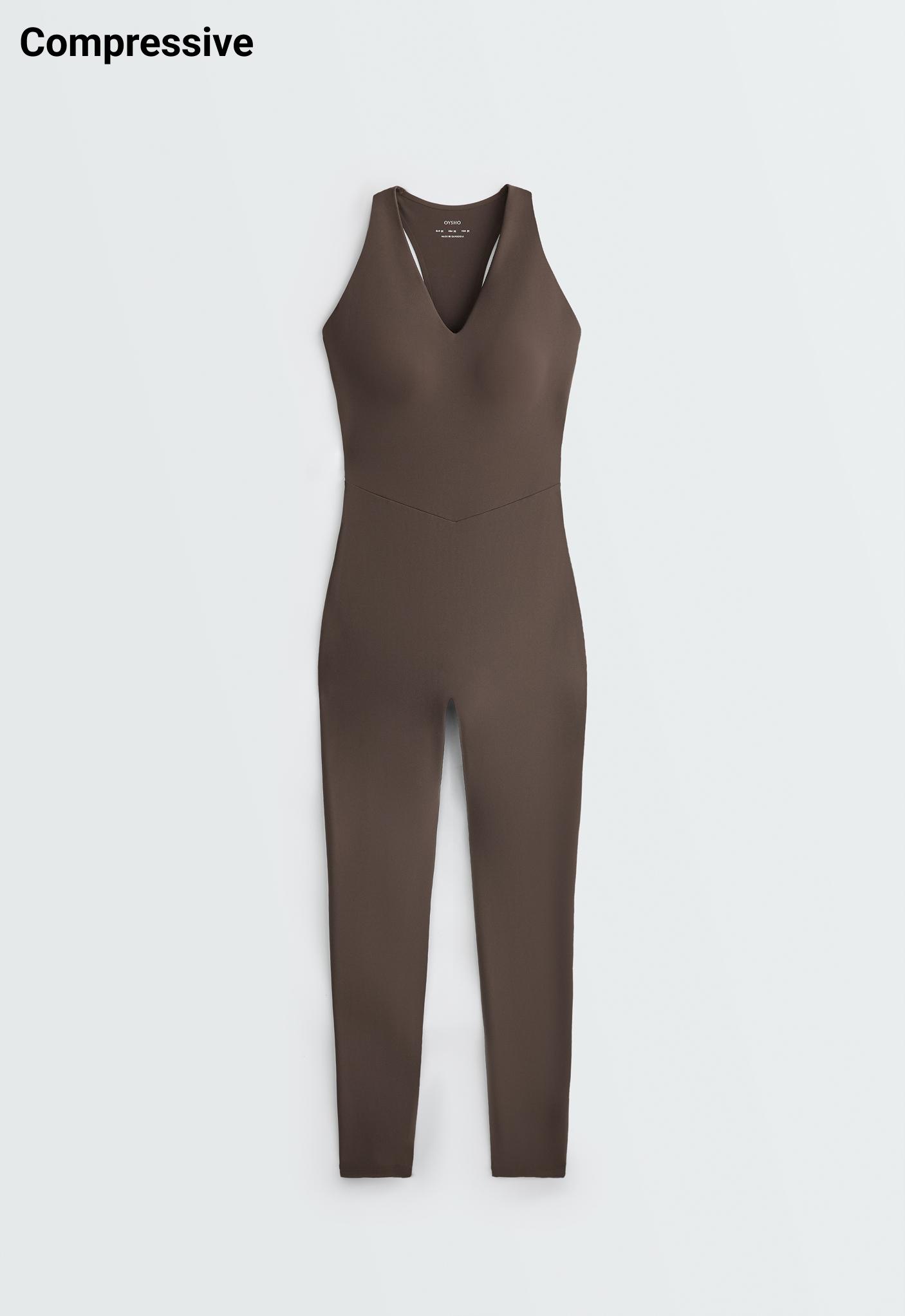 Long Compressive jumpsuit — BROWN