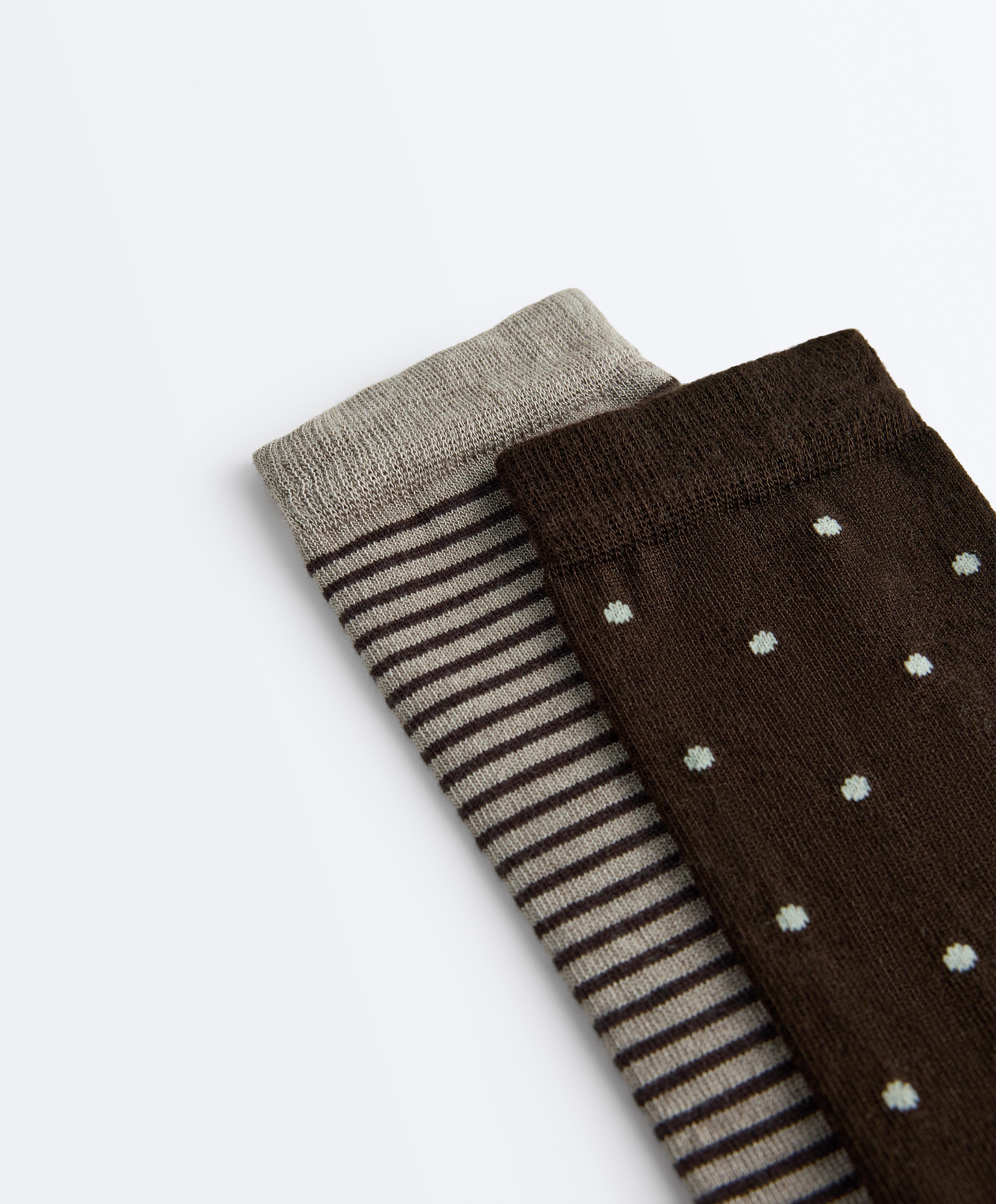 2 pairs of classic 55% modal 10% cashmere socks — CHOCOLATE