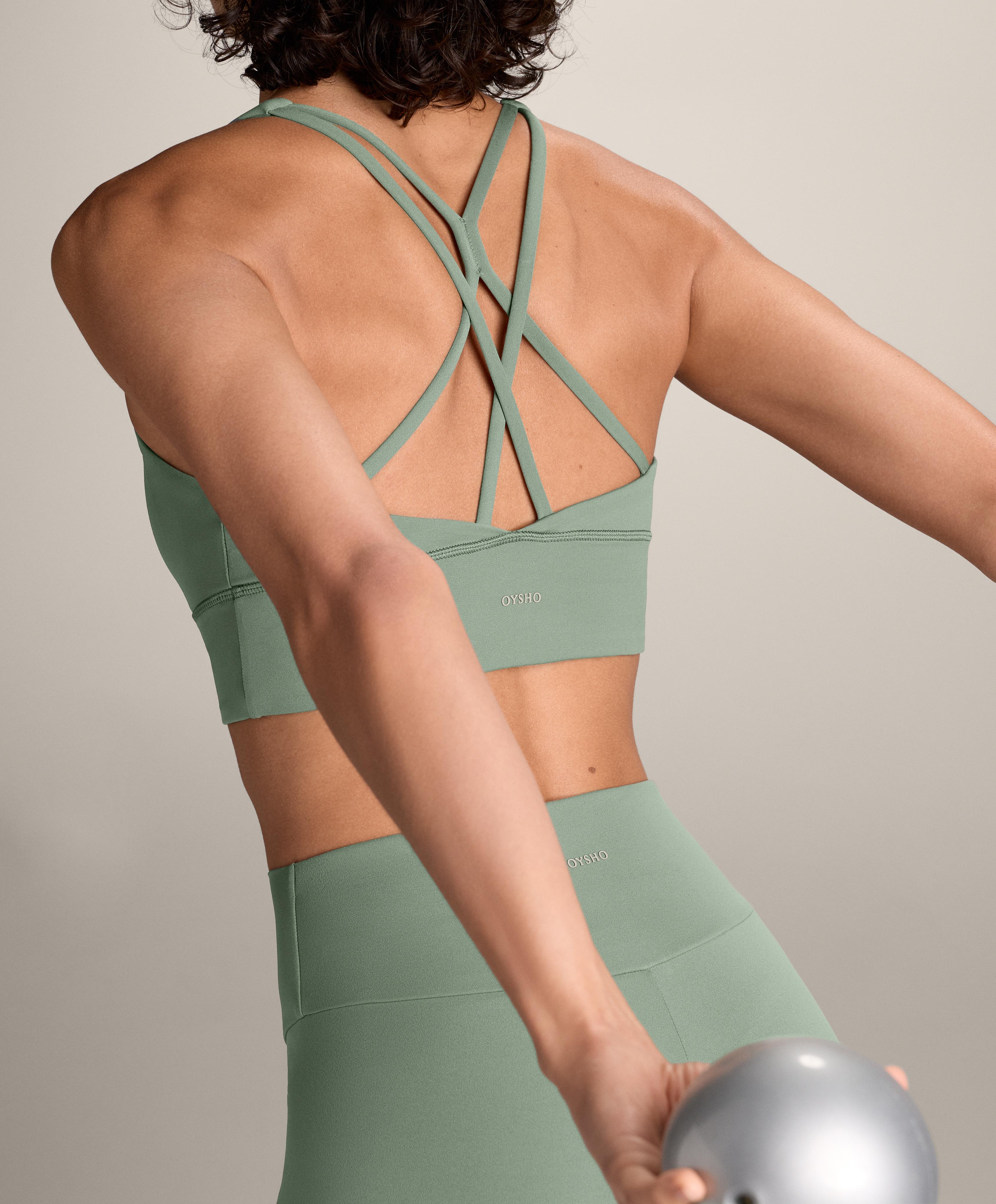Medium-support Comfortlux sports bra with cups — WASHED GREEN