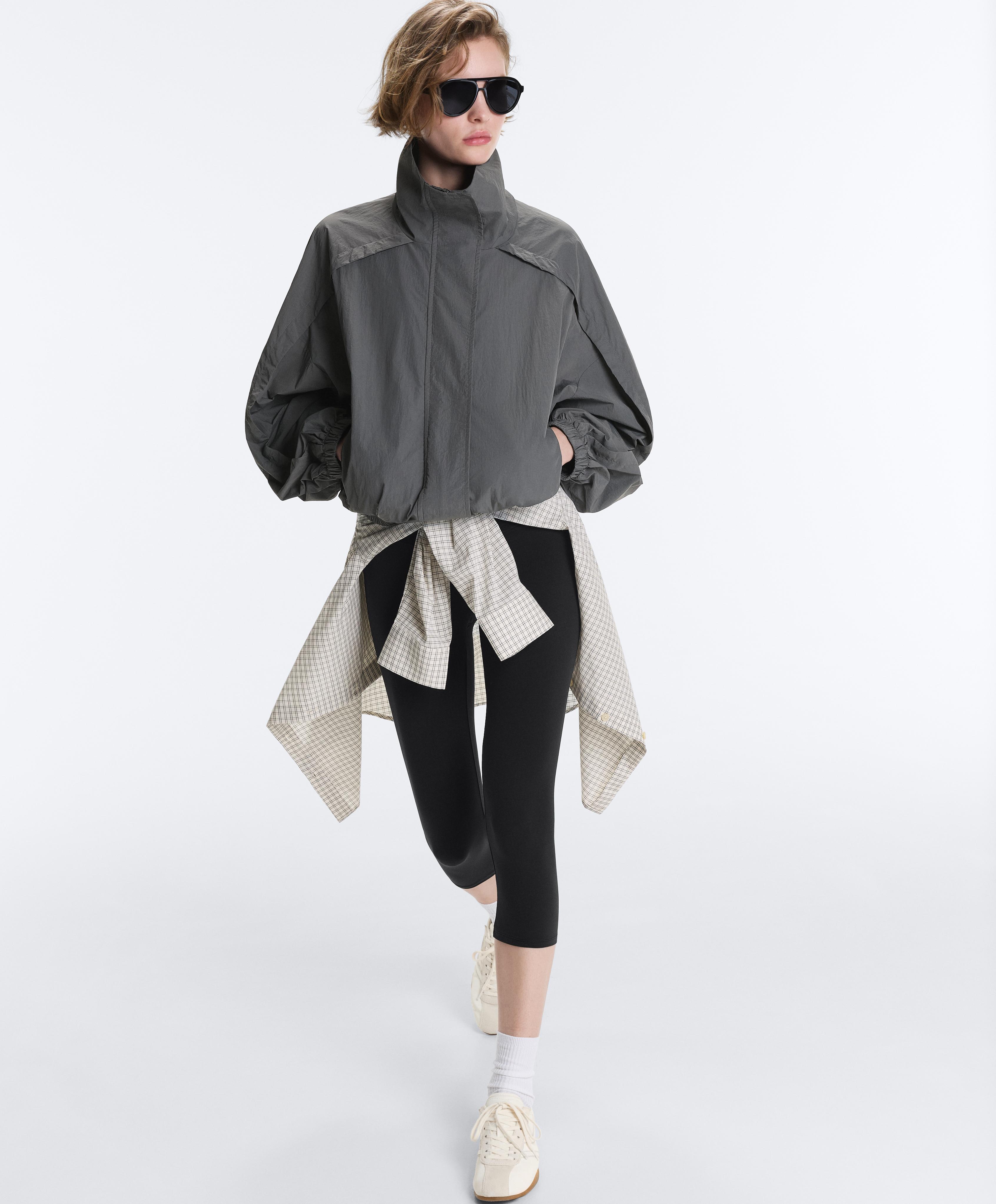 Water-repellent high-neck Track jacket — ASPHALT GREY
