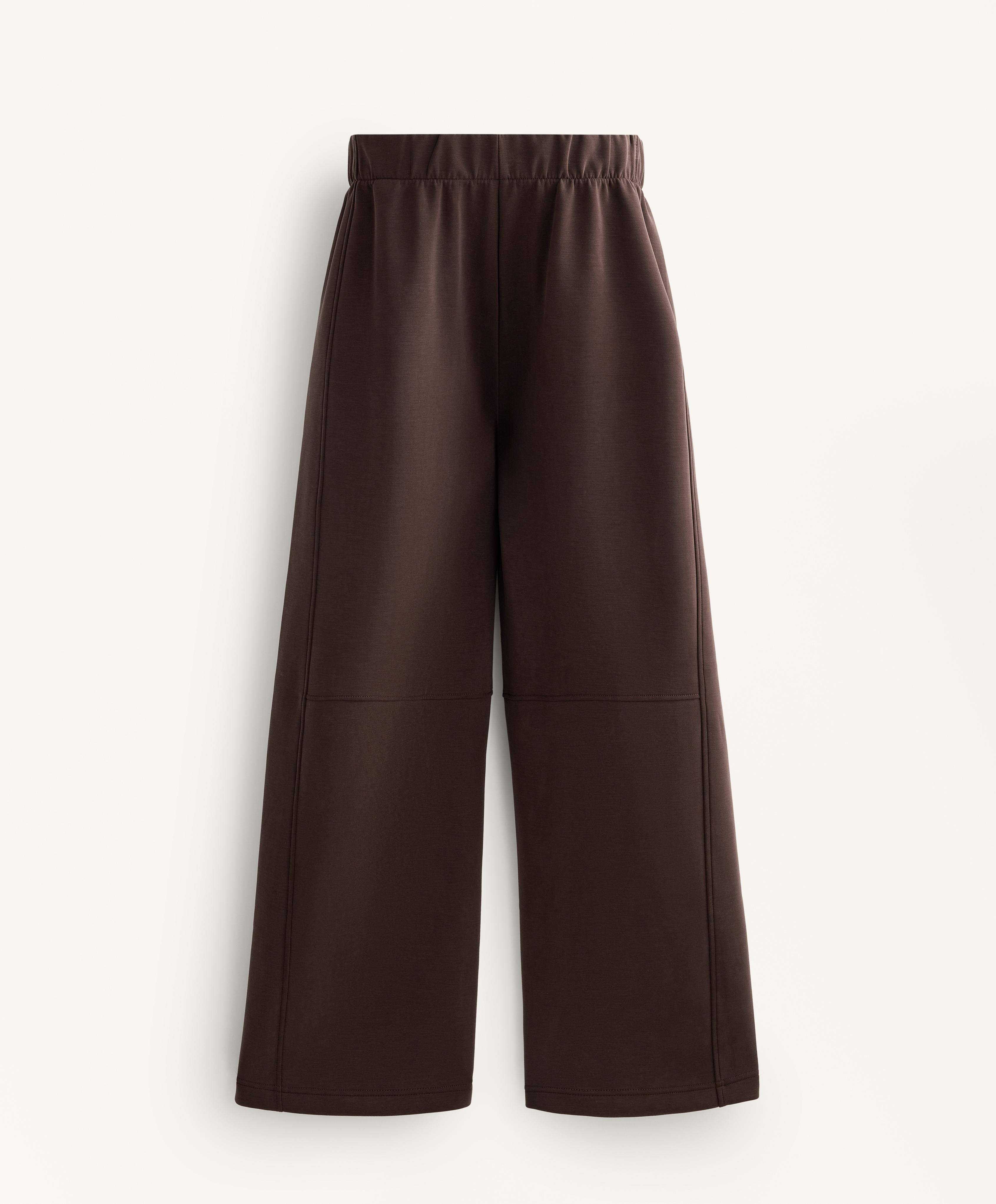 Straight-leg trousers with brushed modal