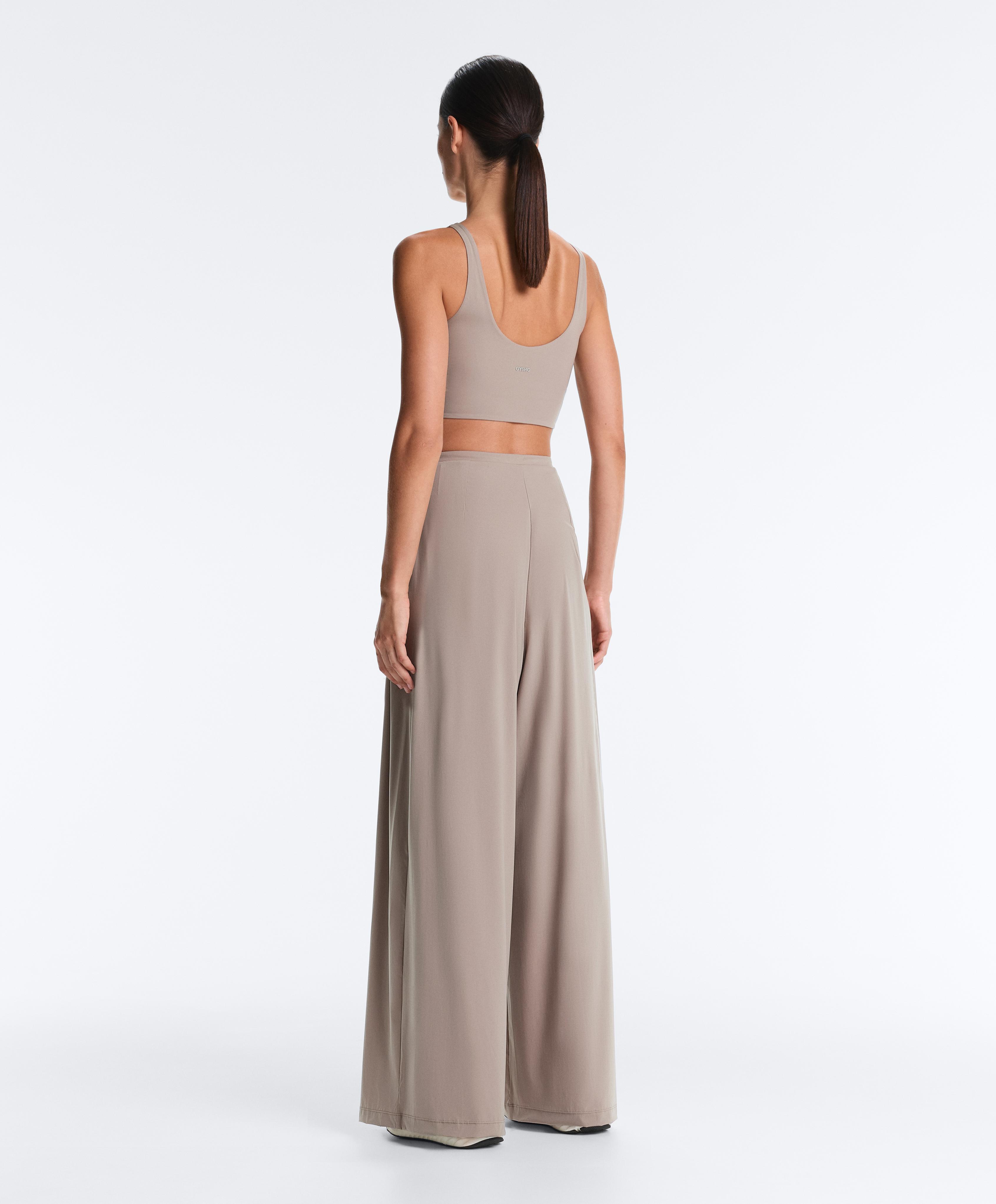 Light Touch wide leg trousers — PALE TAUPE
