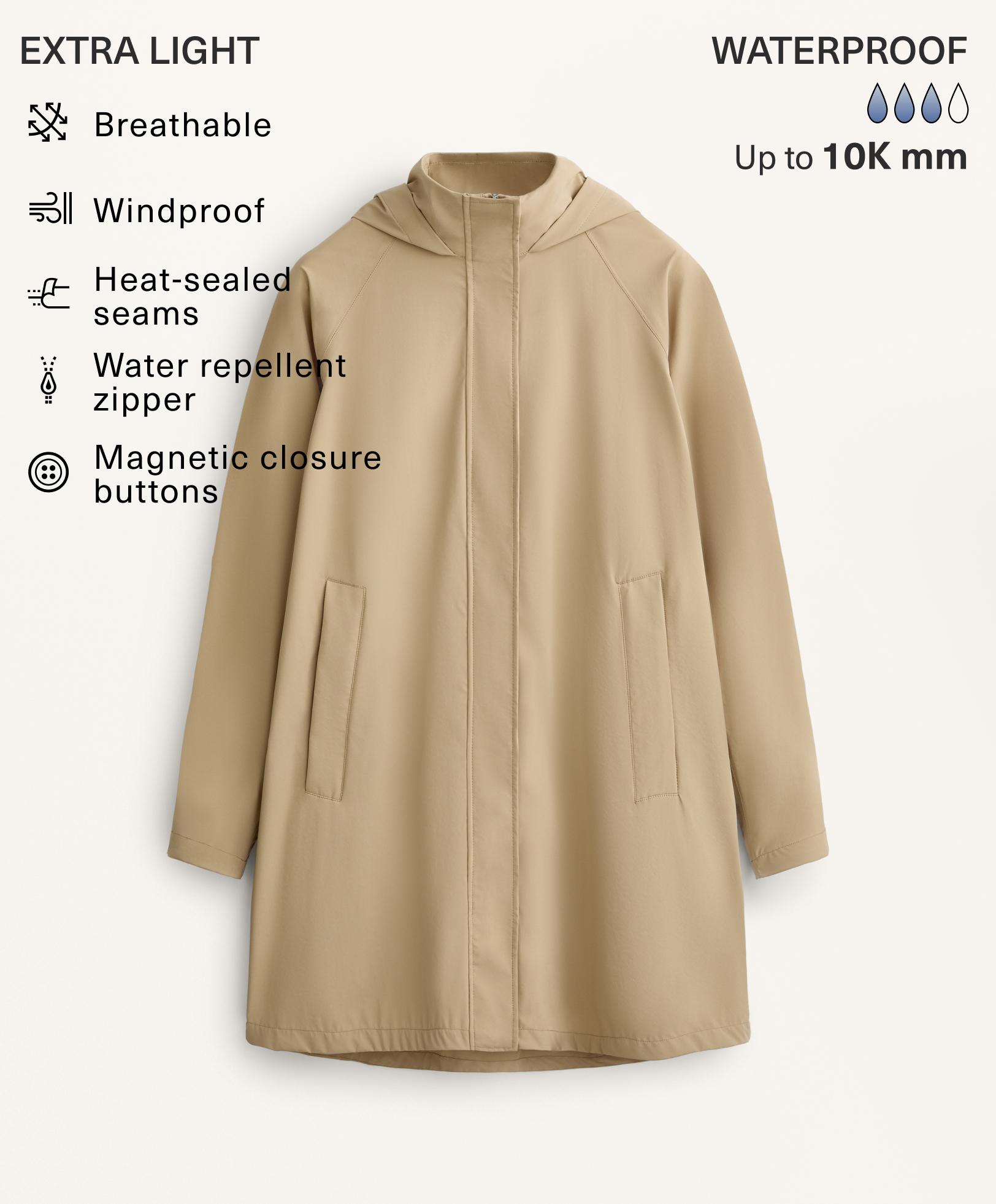 Giacca mantella midi extra leggera impermeabile 10k