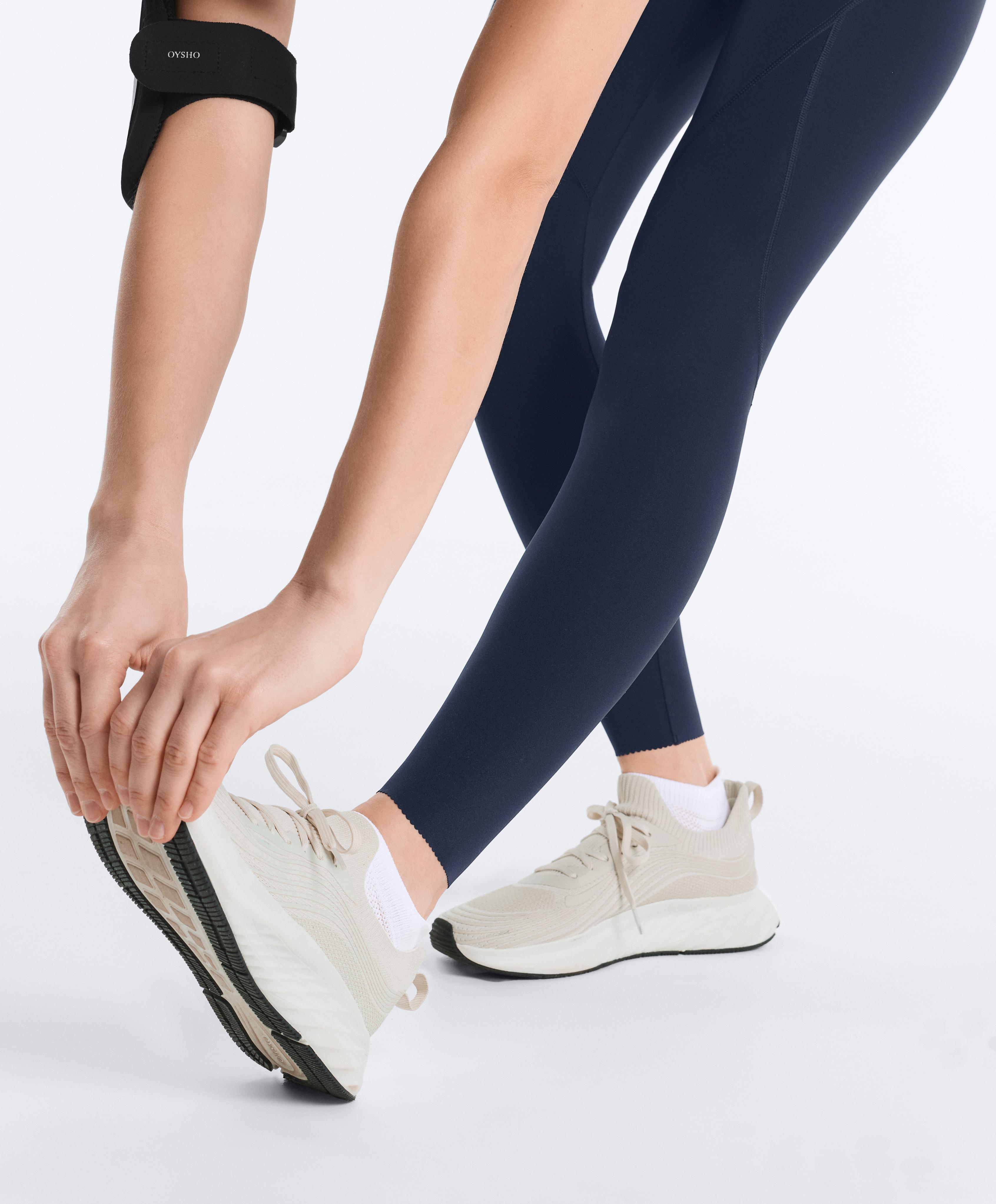 Basic compressive high-waisted ankle-length leggings — NAVY BLUE