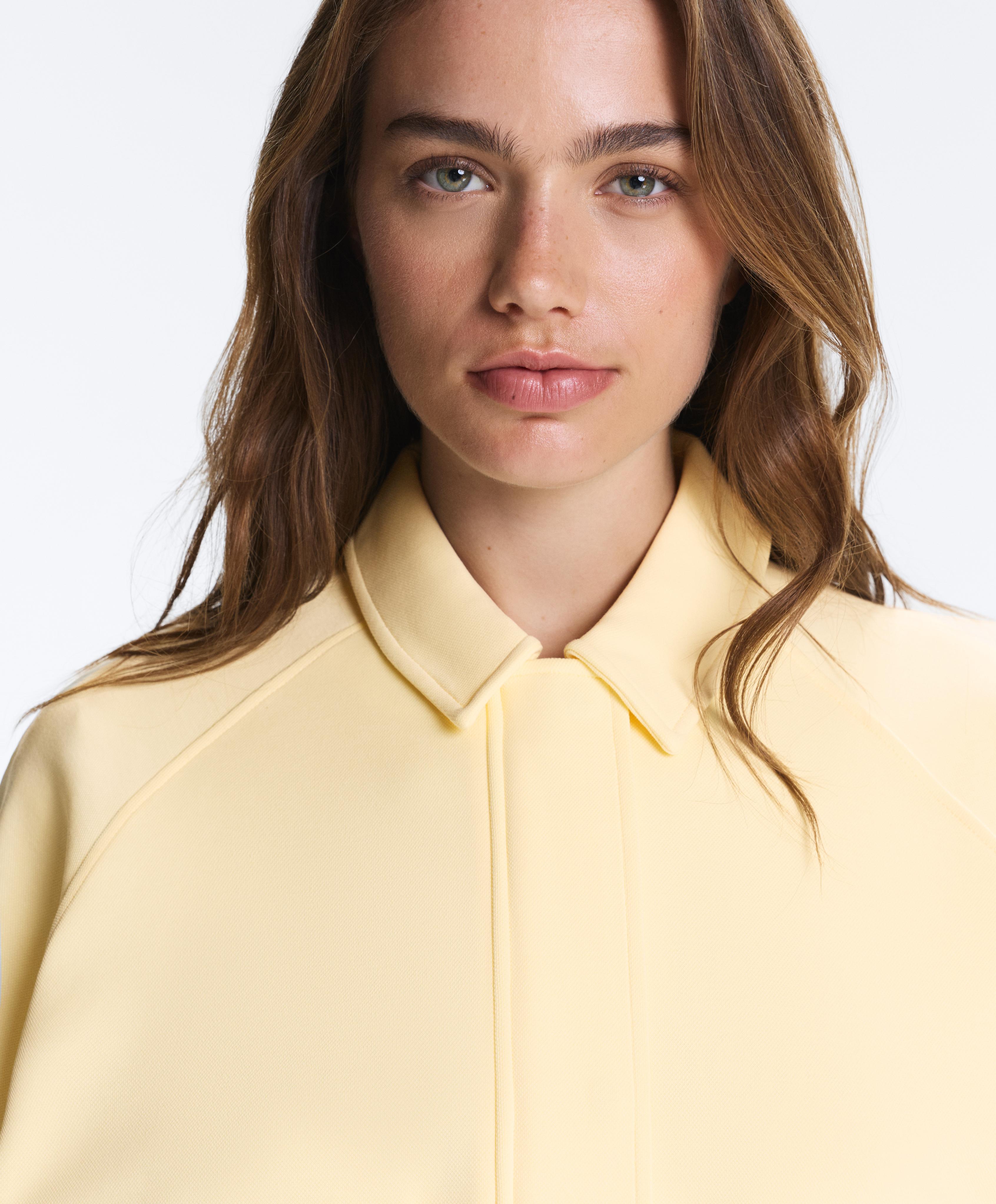 Cotton piqué pocket jacket — PALE YELLOW