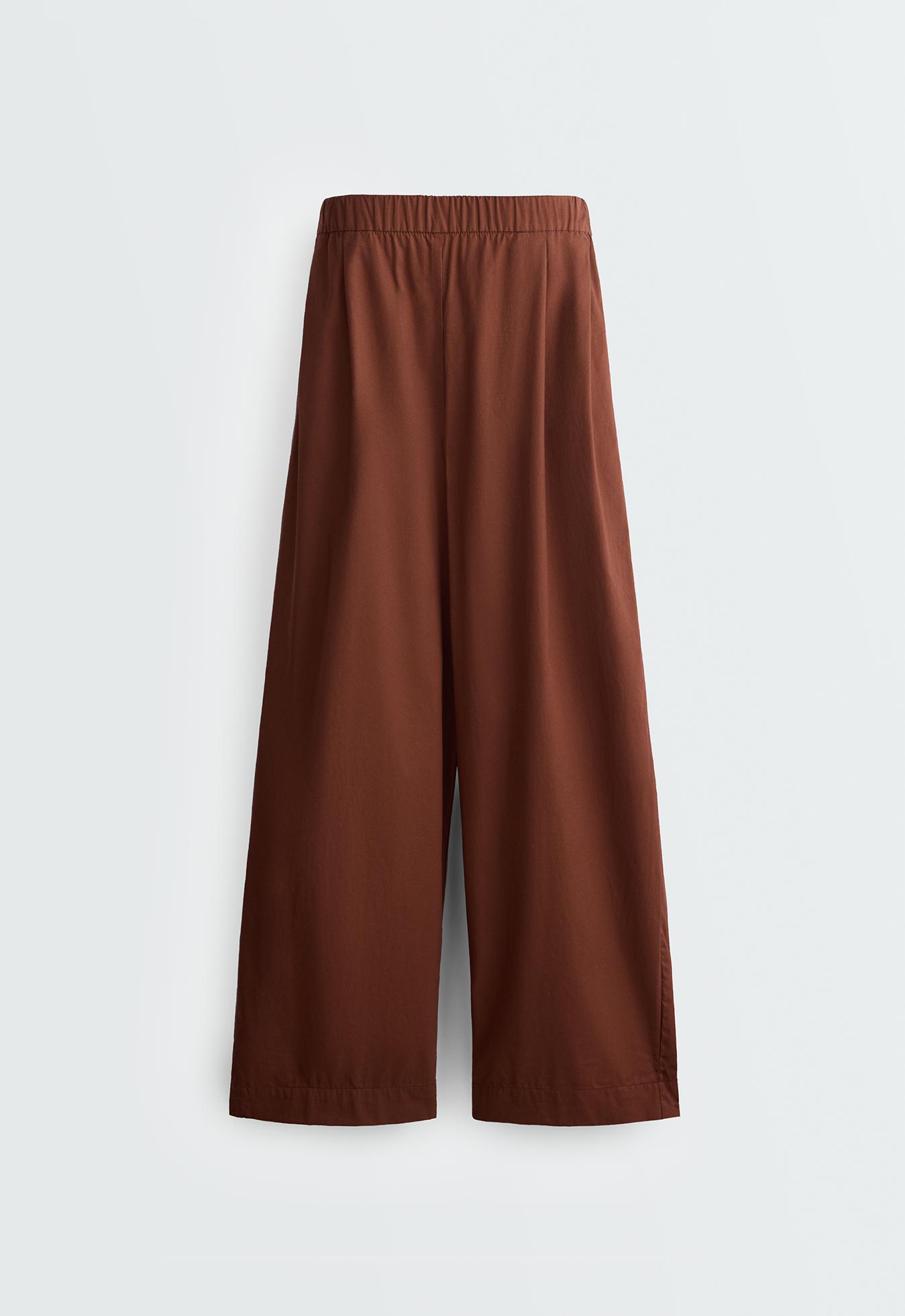 100% cotton tapered trousers — TERRACOTTA