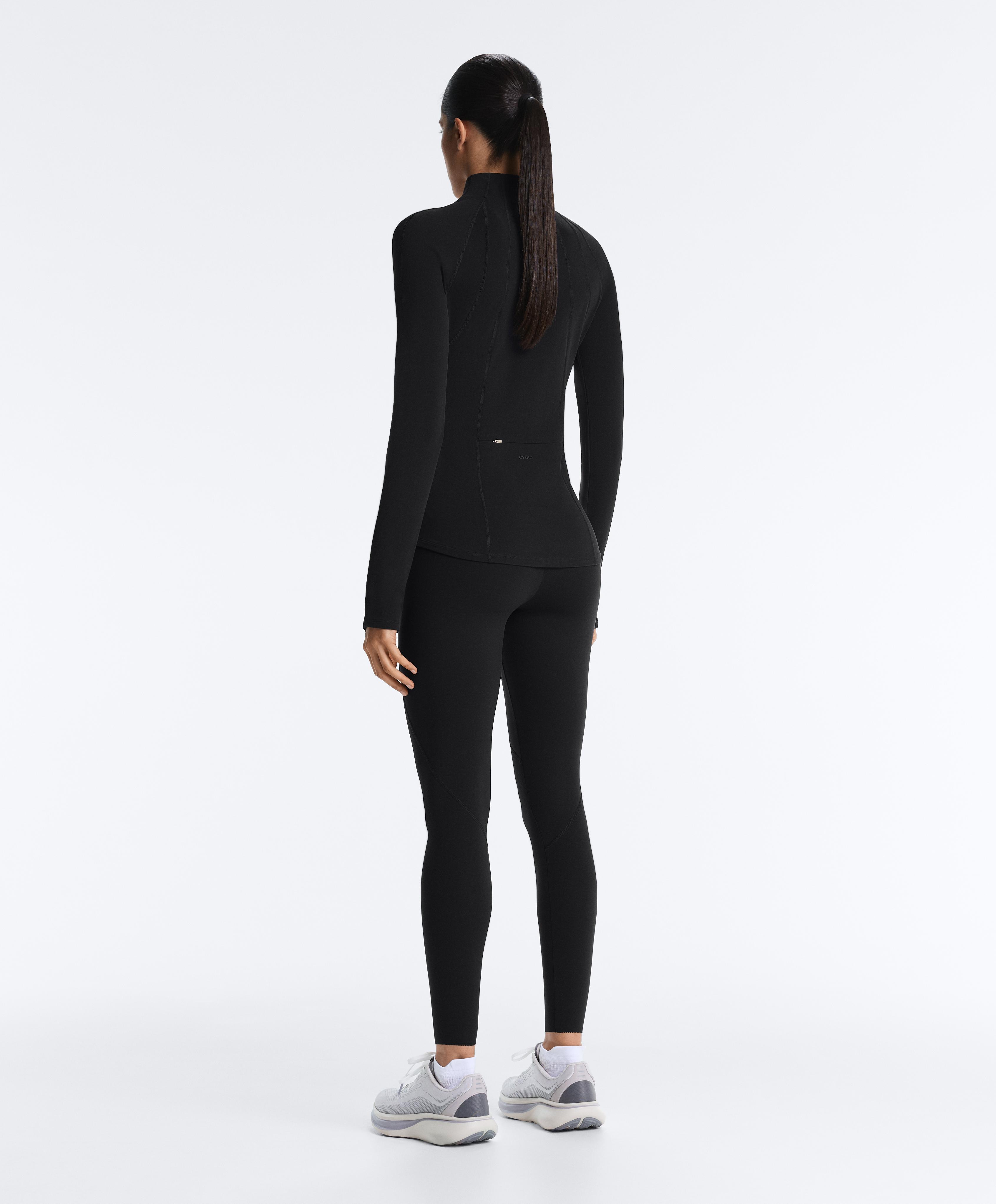 Light warm technical jacket with seams — BLACK