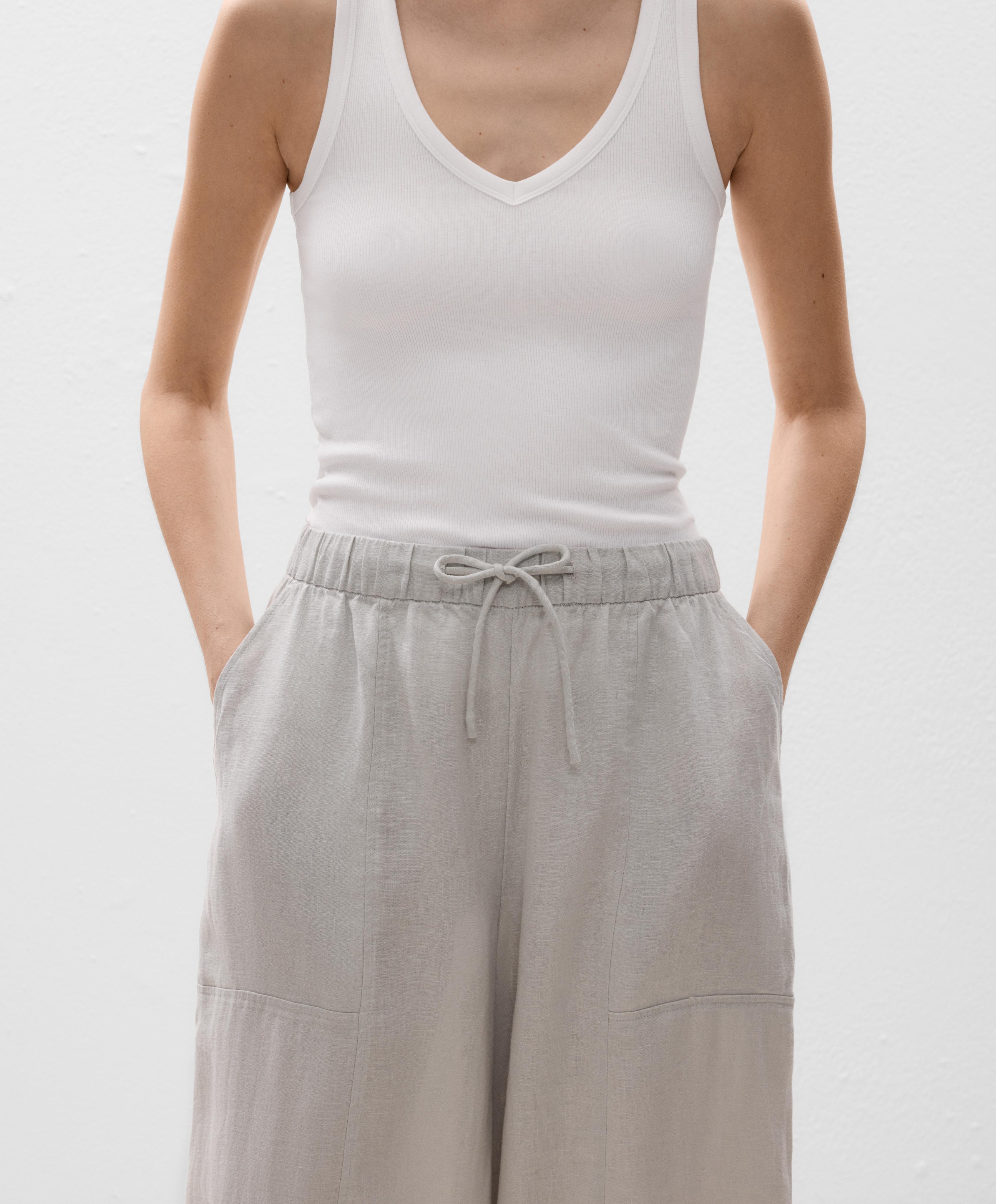 Pantalon barrel 100 % lin Pantalon barrel 100 % lin