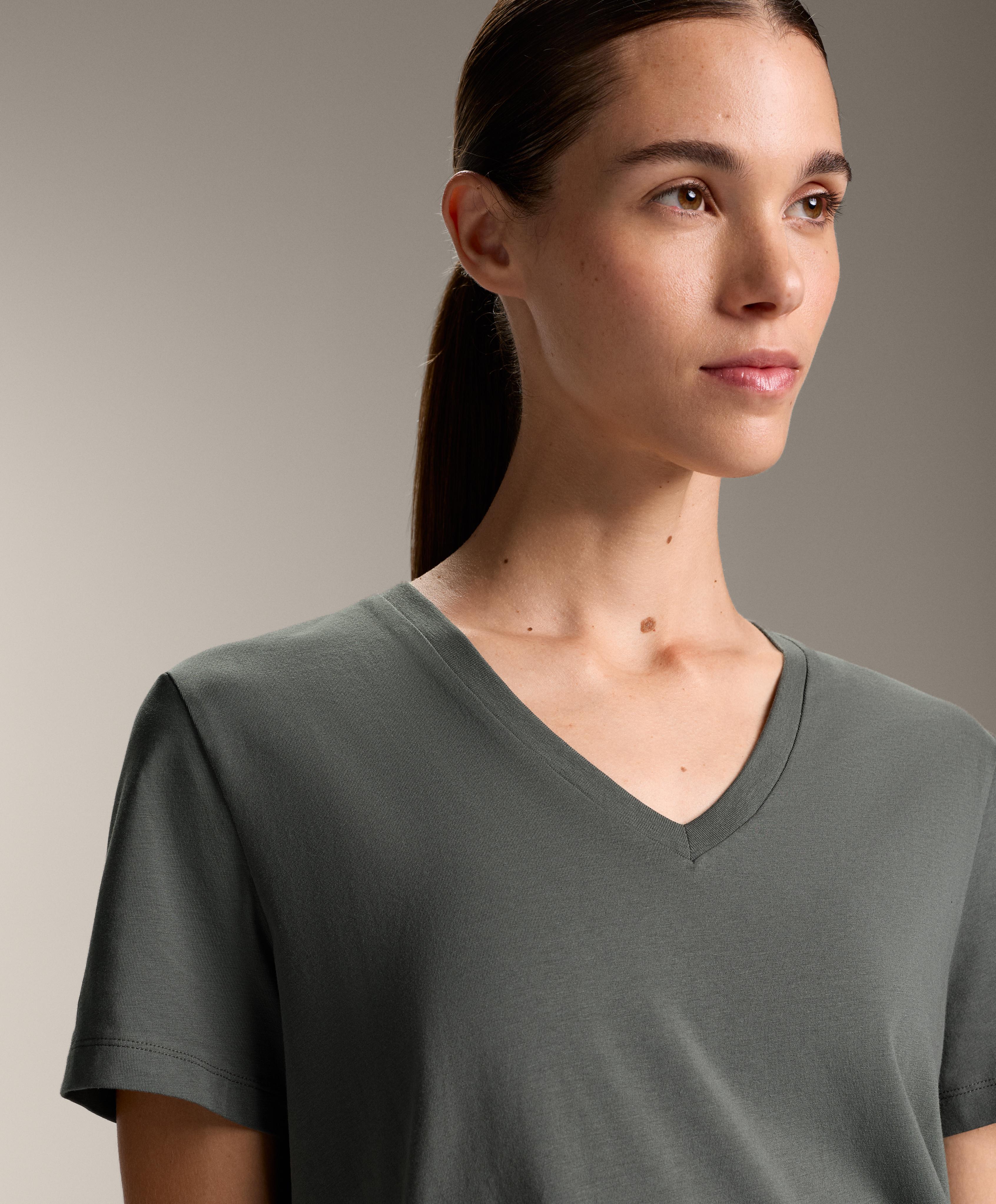 Cotton blend V-neck T-shirt - Sale