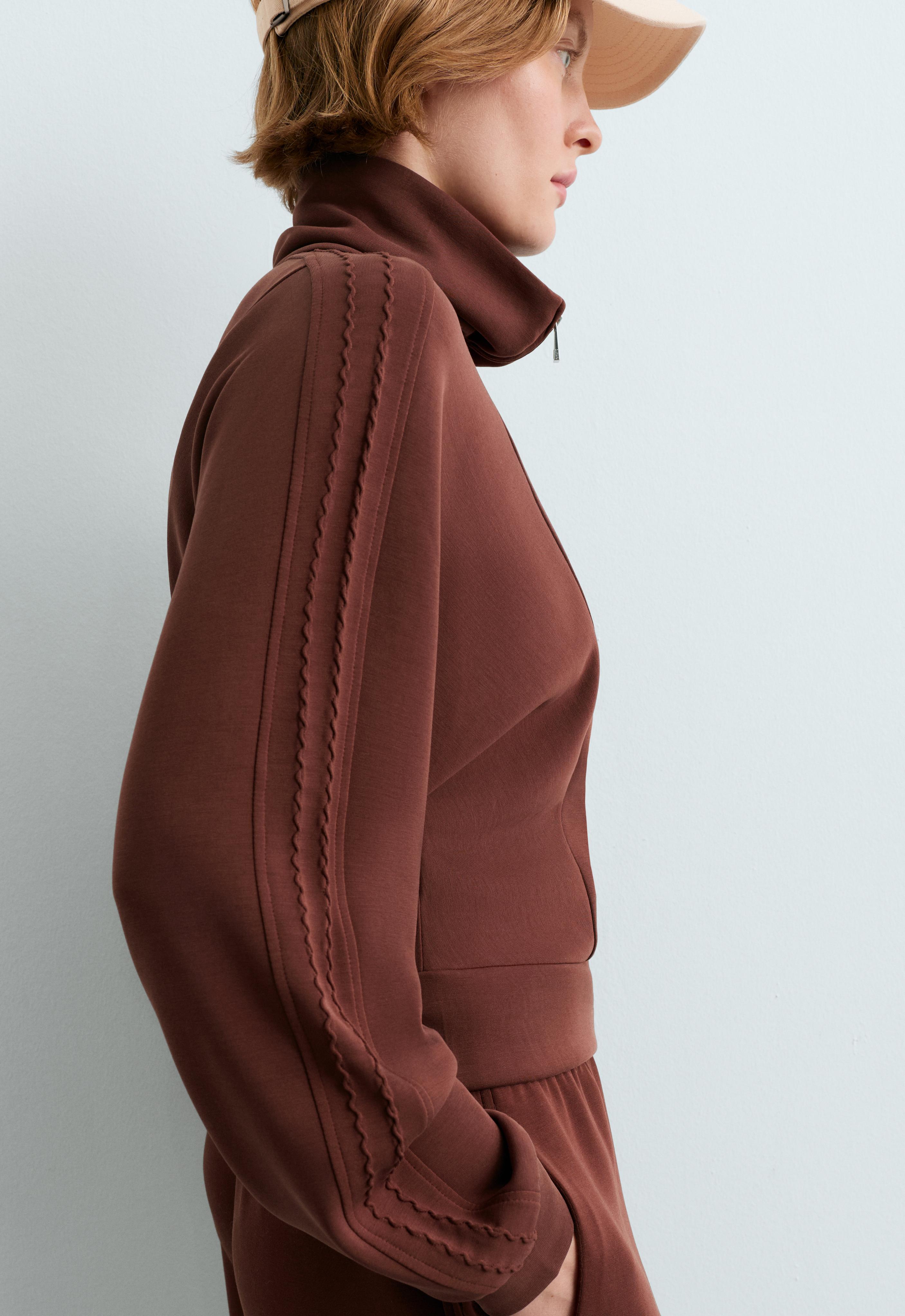 Soft-touch modal bomber jacket — TERRACOTTA