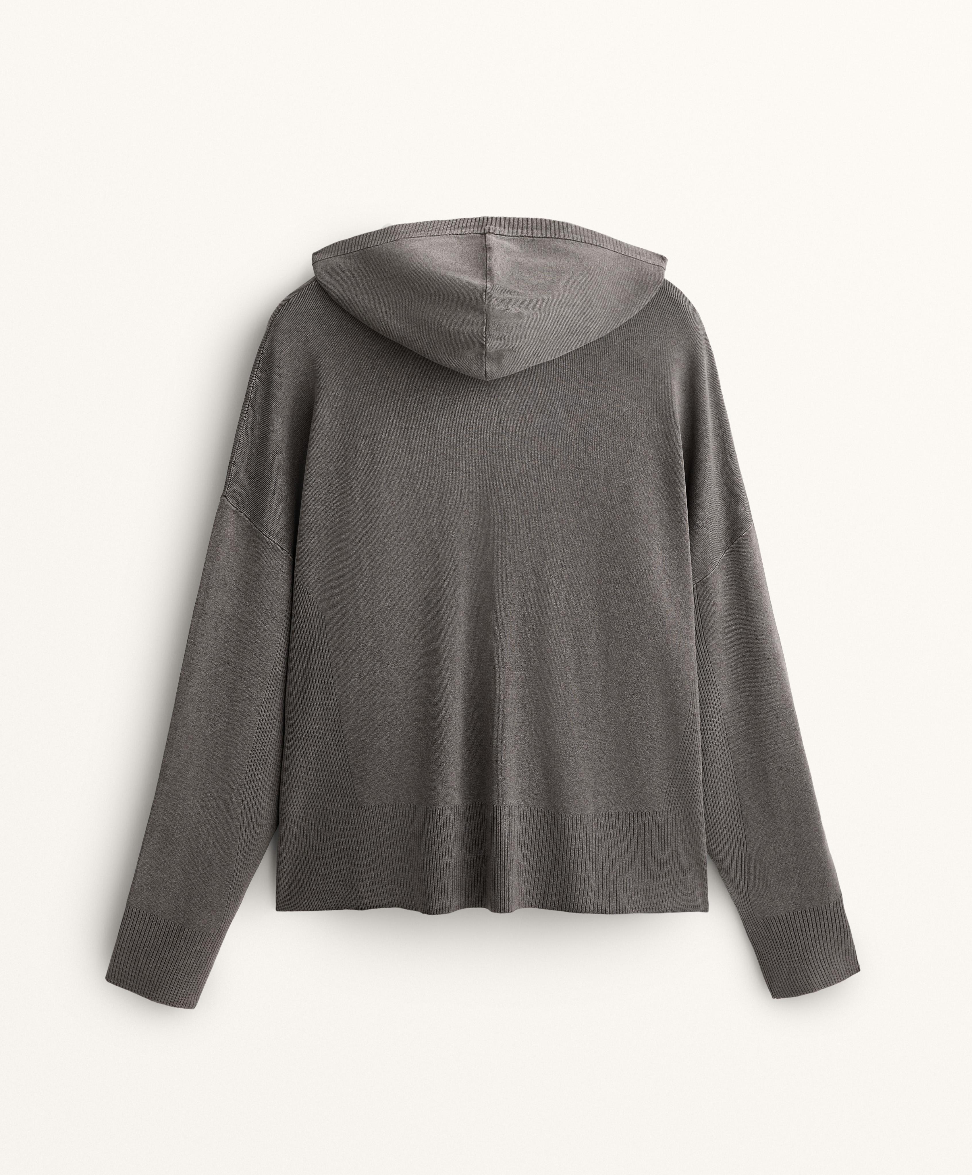 Long washed knit jacket