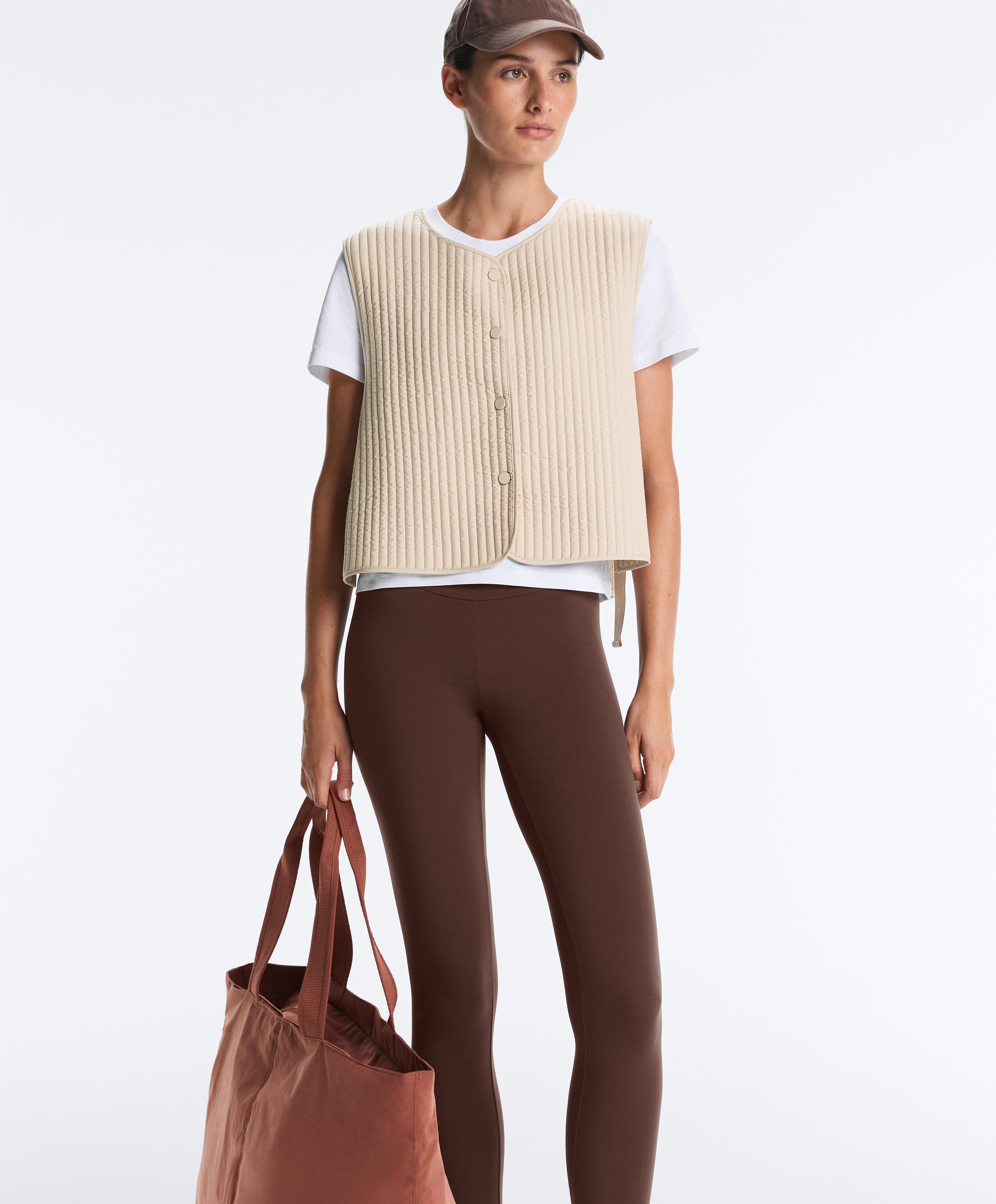 Thin padded nylon gilet — PALE BEIGE