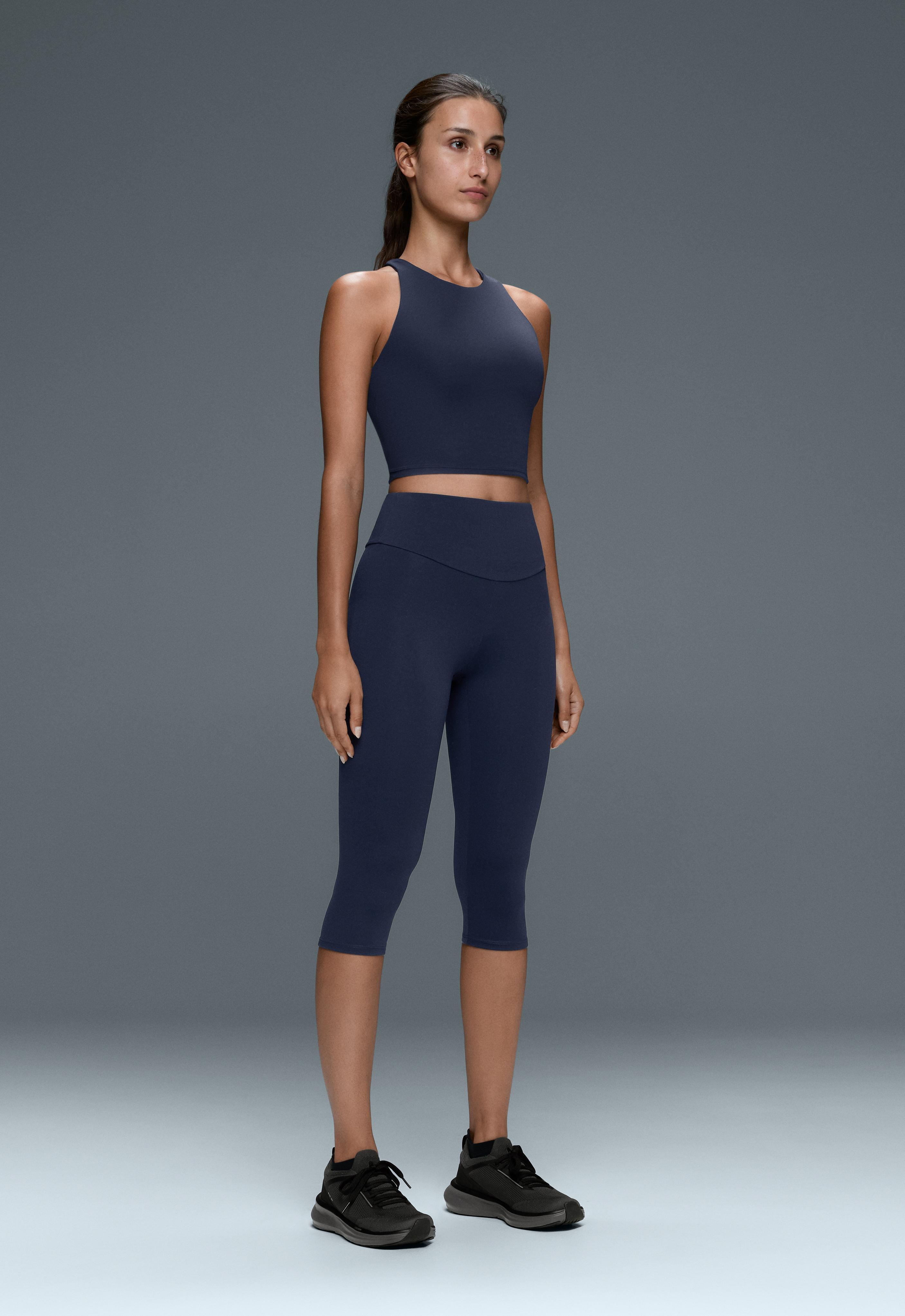 Comfortlux high-rise 40cm knee-length leggings — NAVY BLUE