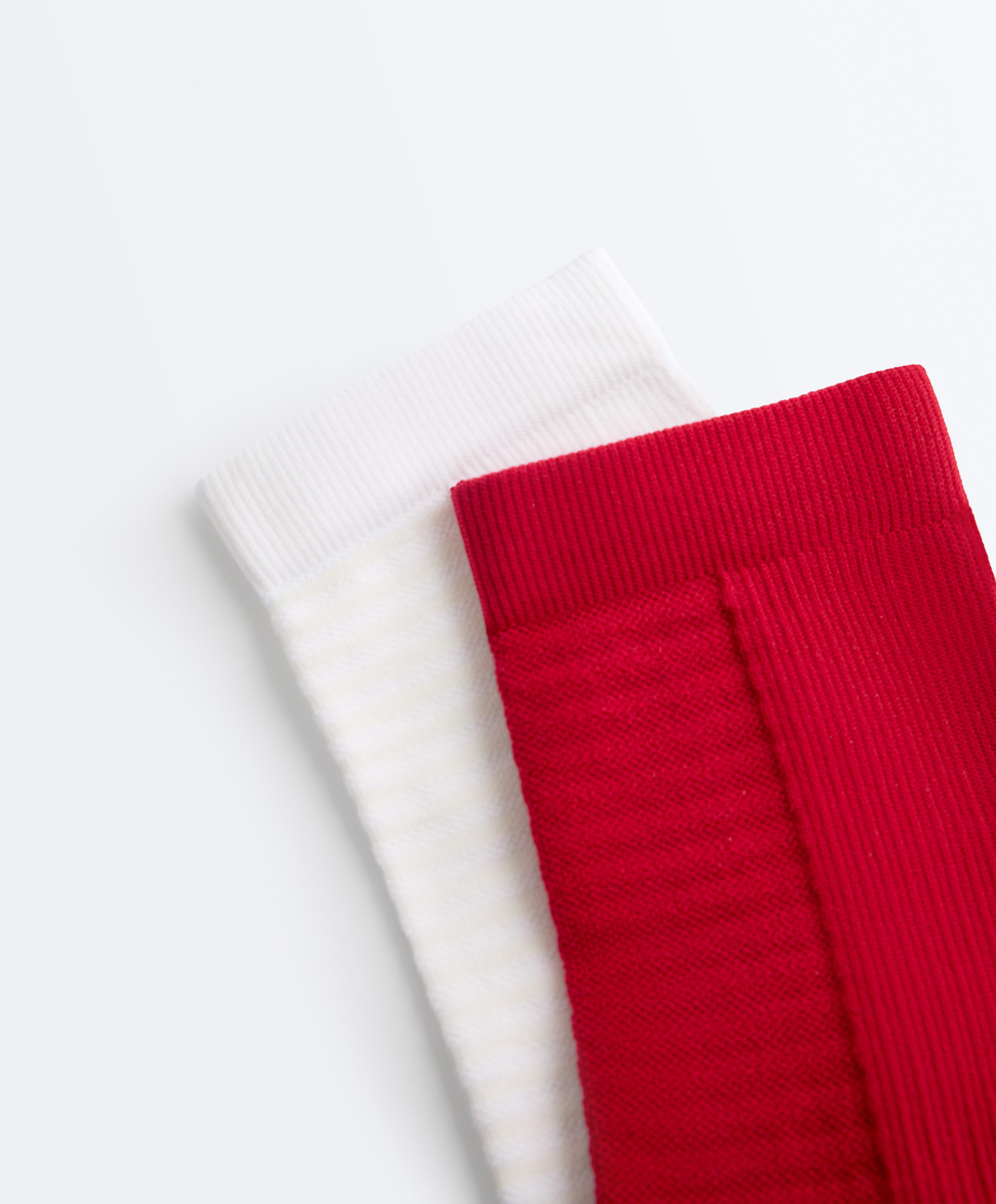 2 pairs of classic polyamide blend sports socks — STRONG RED