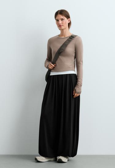 Modal blend Balloon trousers — BLACK 1